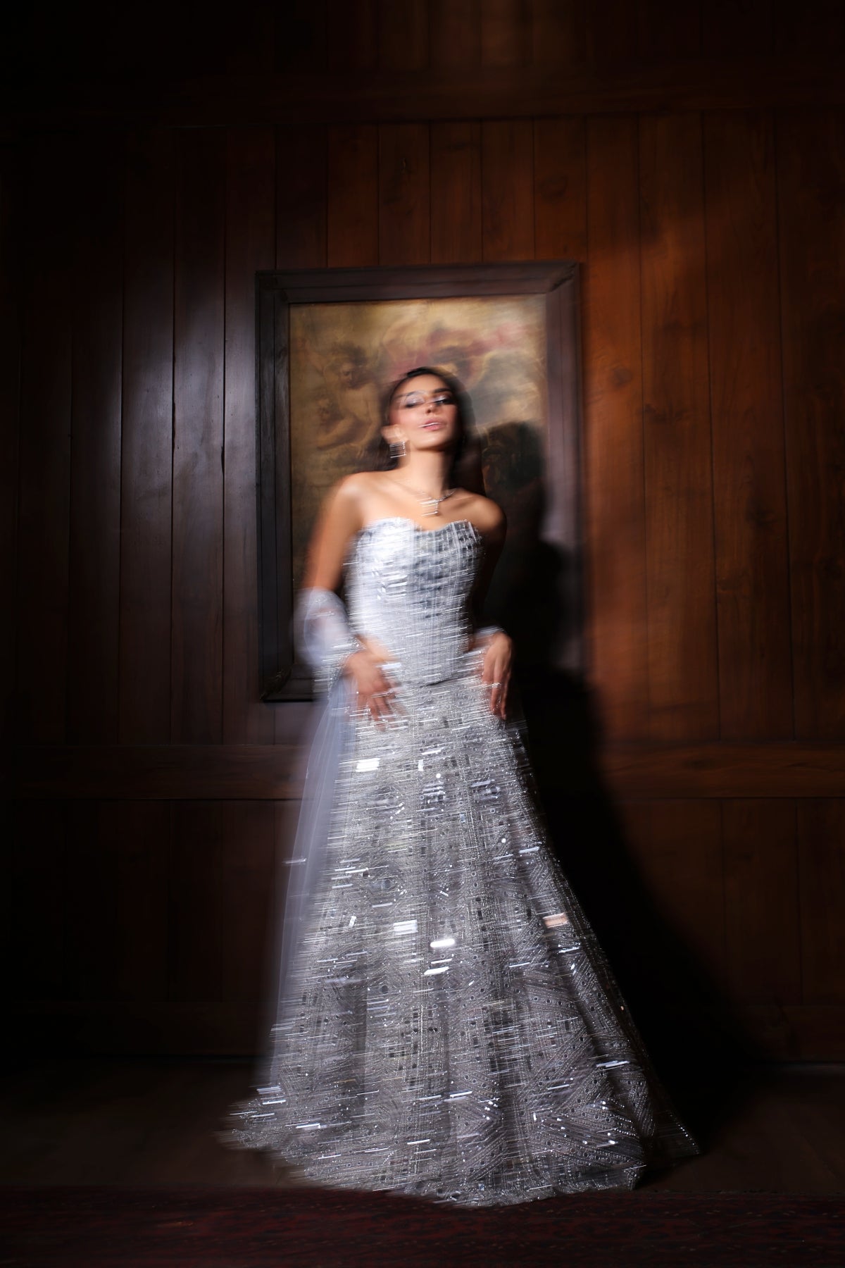Payal Shah In Silver Embellished Mirrorwork Lehenga Set
