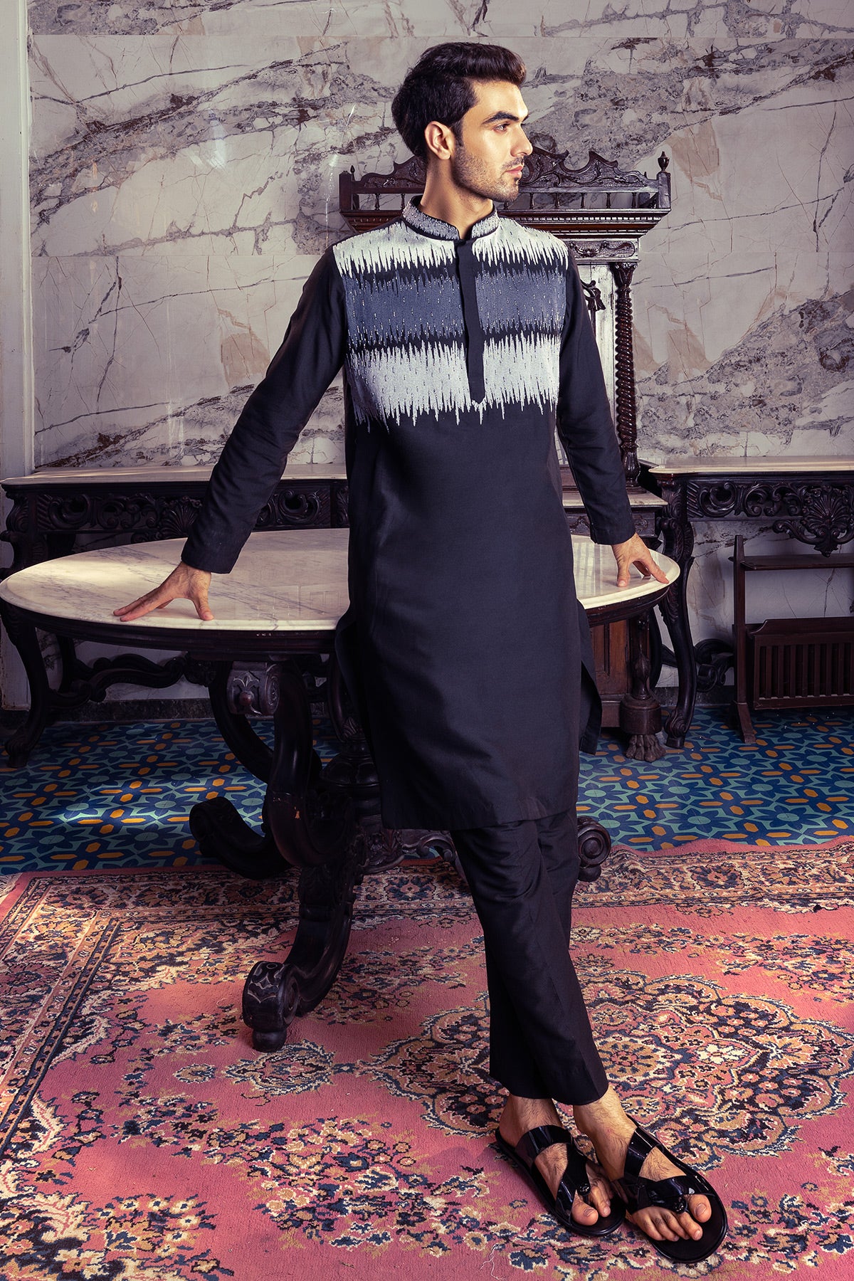 Black Embroidered Kurta & Pants