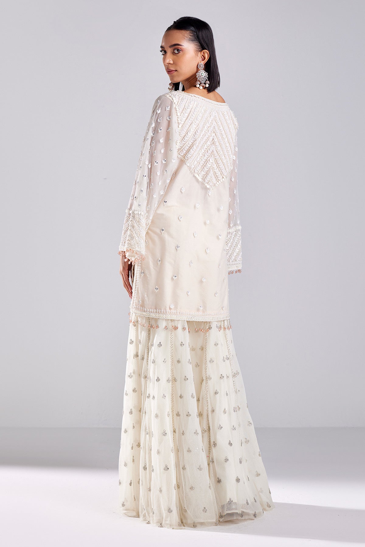 Ivory Embroirdered Kurti Set