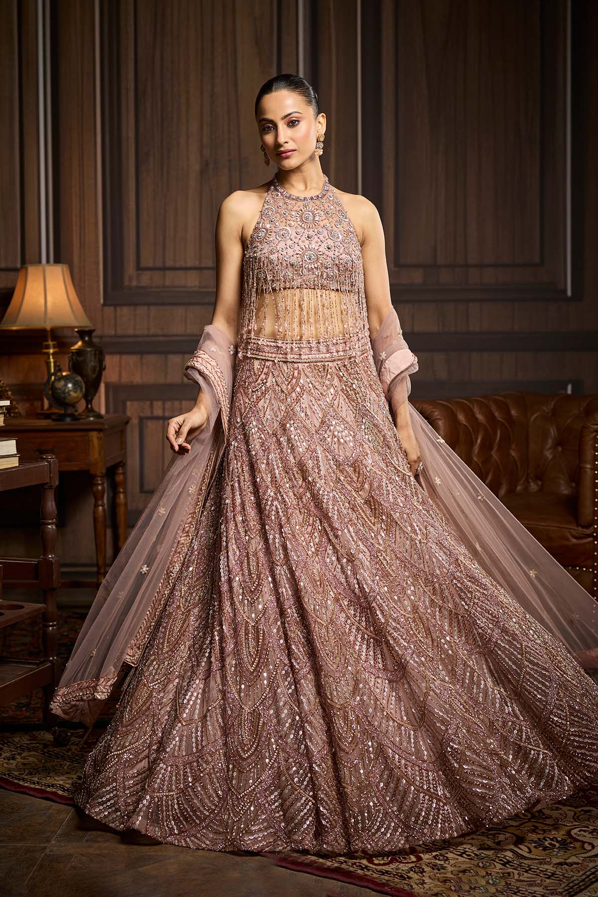 Blush Pink Embellished Lehenga Set