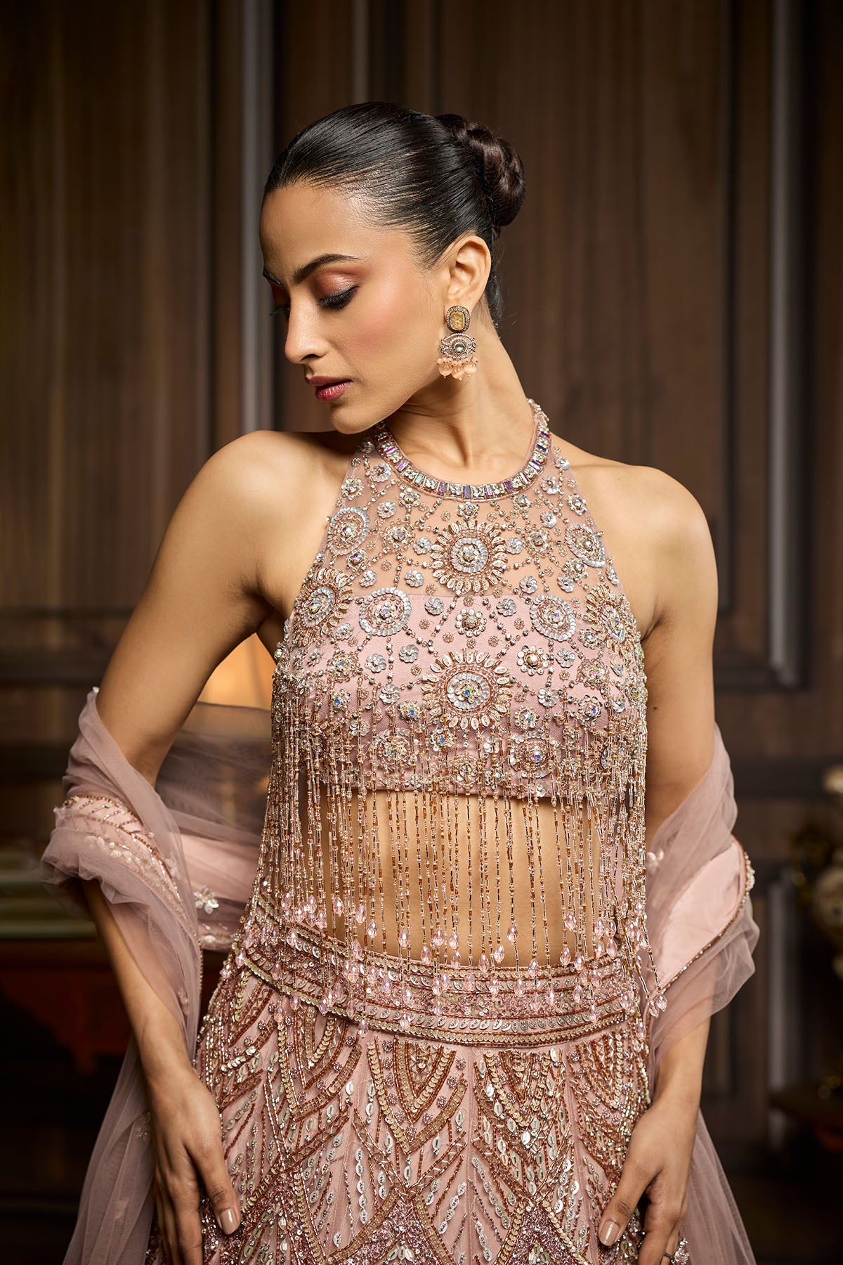 Blush Pink Embellished Lehenga Set
