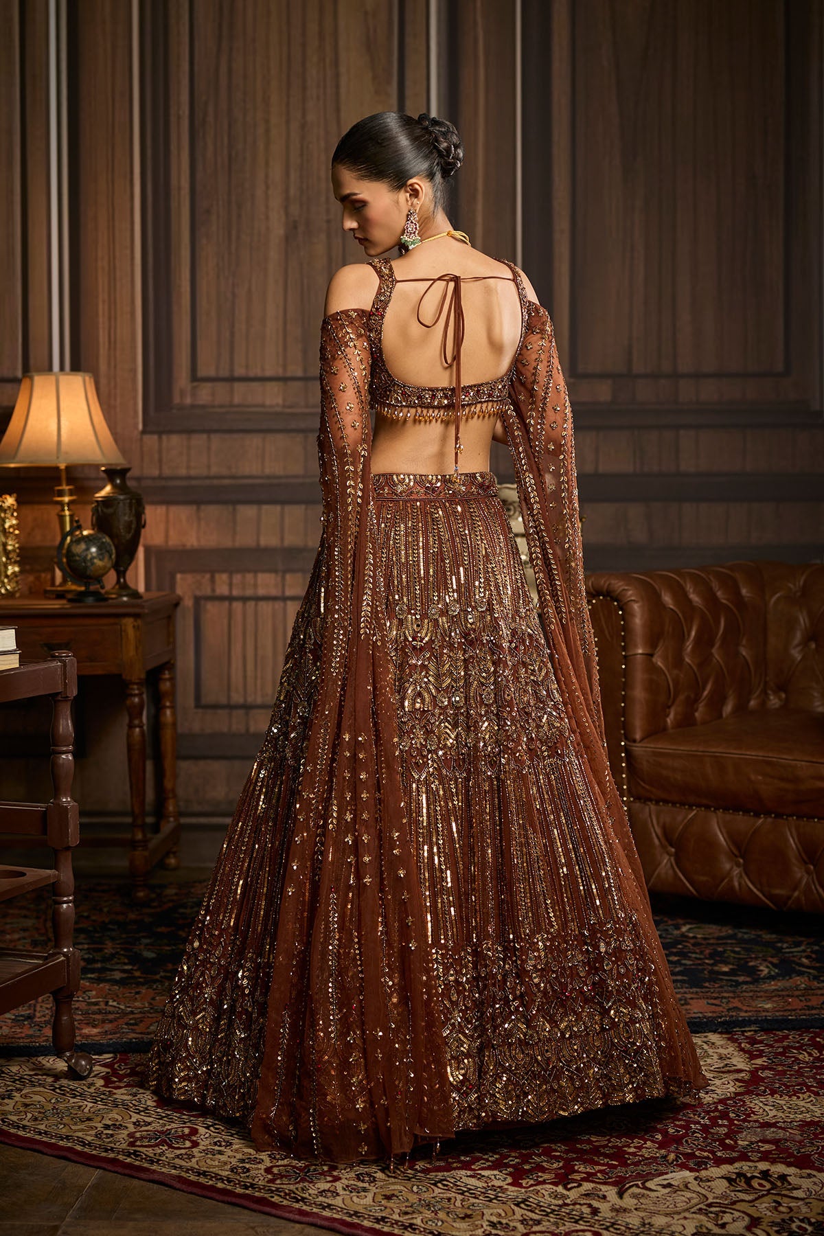 Metallic Gold Embellished Lehenga Set
