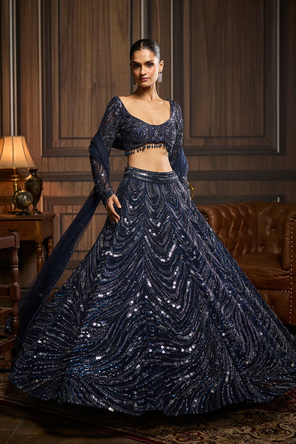 Midnight Blue Embellished Lehenga Set