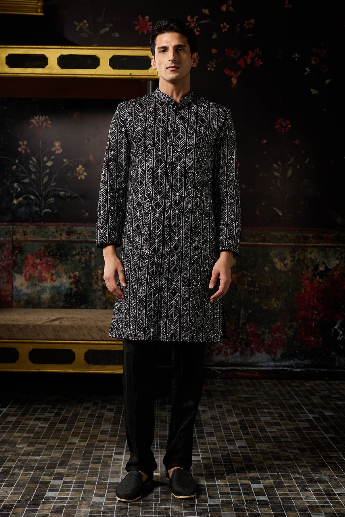 Black Embroidered Jacket & Pants