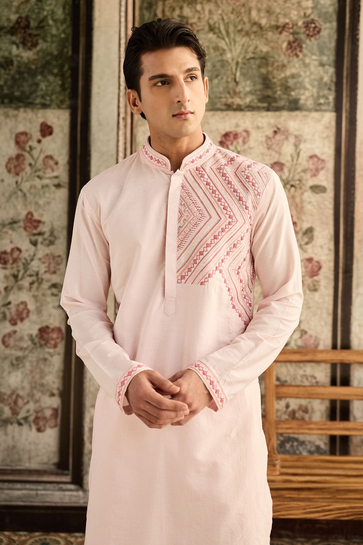 Blush Pink Embroidered Kurta & Pants