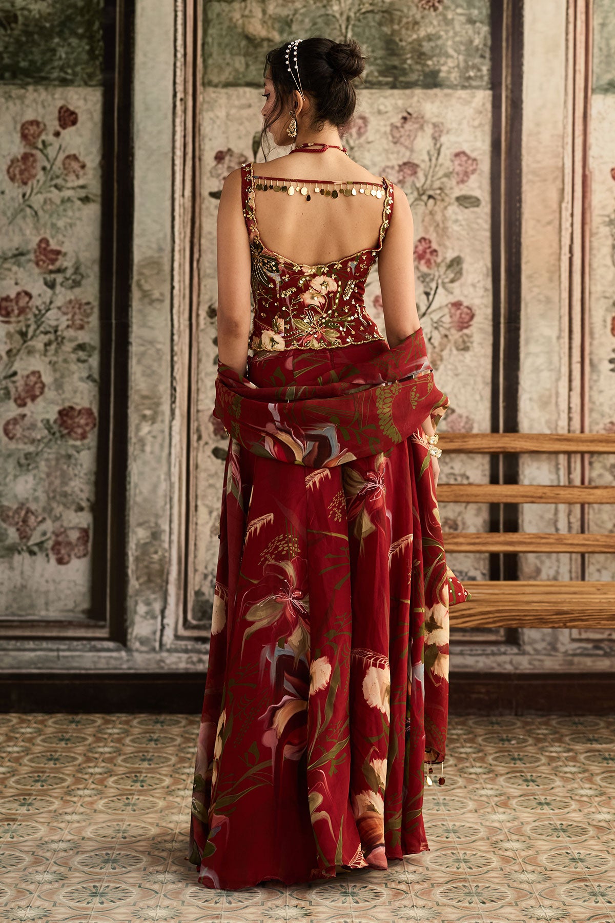 Avneet Kaur in Red Floral Printed Co-Ord Set