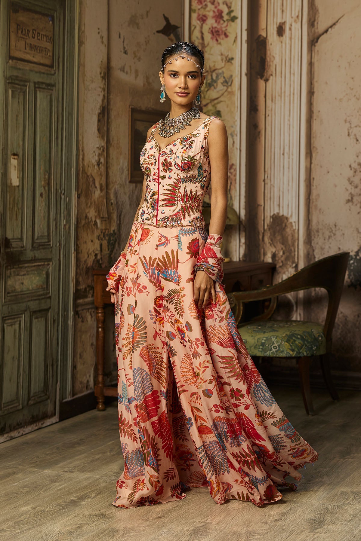 Blush Pink Printed And Highlighted Co-Ord Set