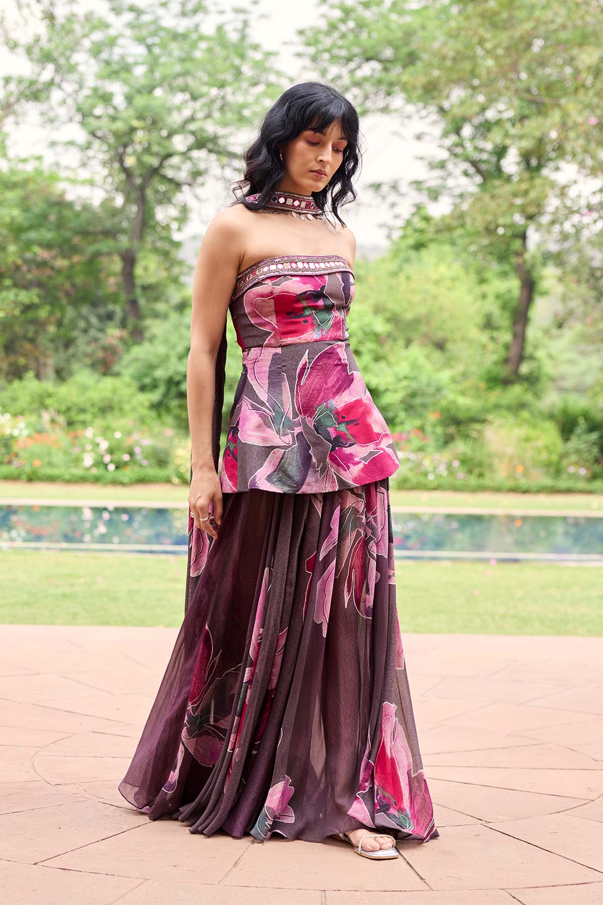 PLUMICIOUS FLORAL CORSET DRESS