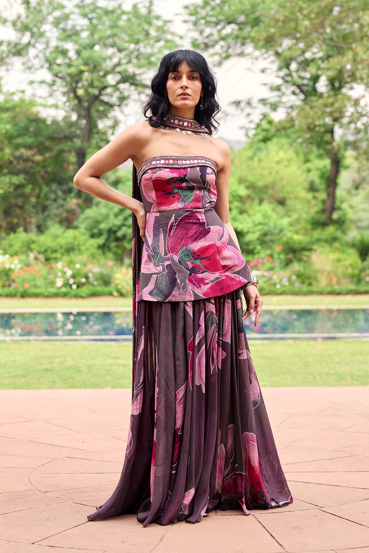 PLUMICIOUS FLORAL CORSET DRESS