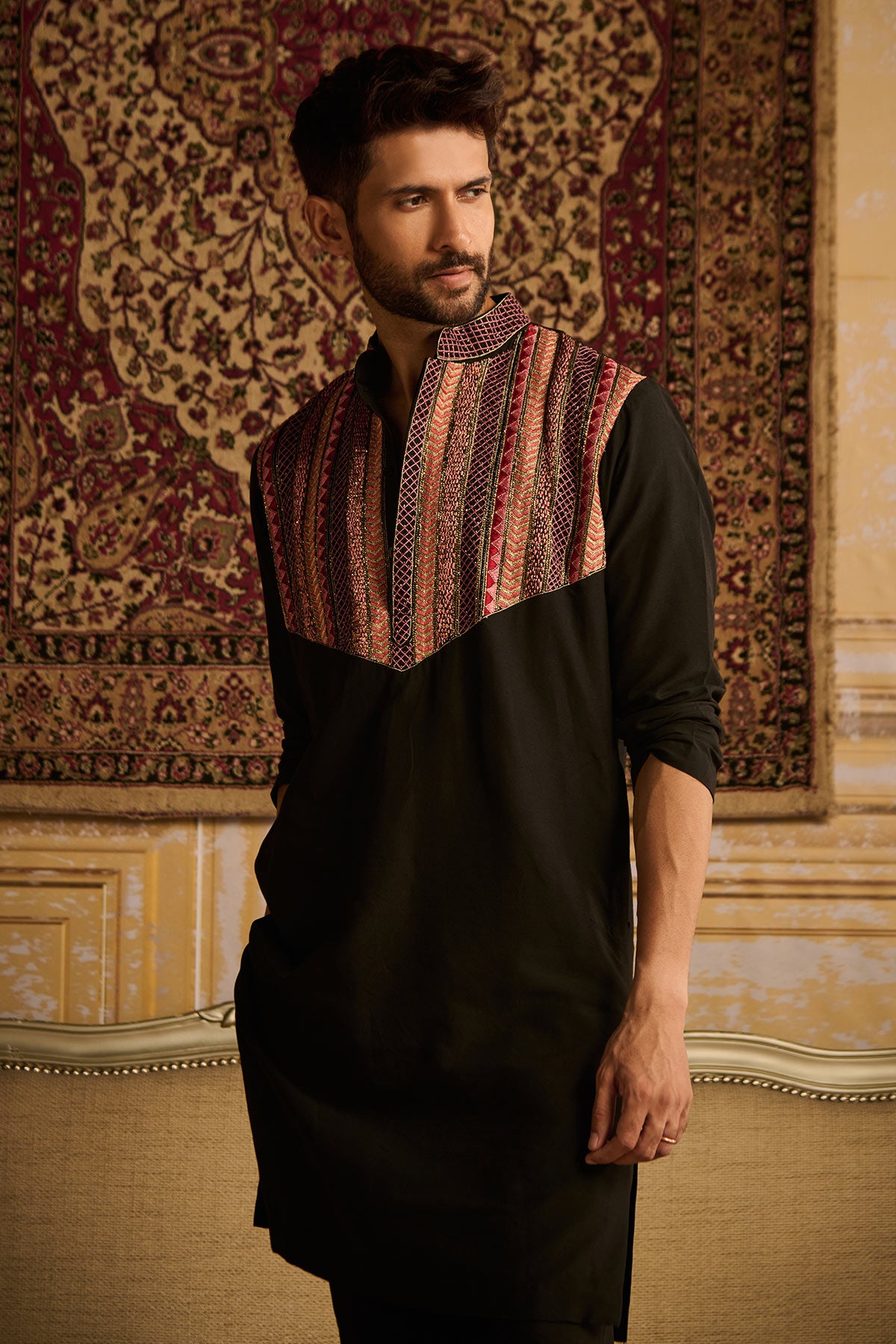 Derby Black Kurta