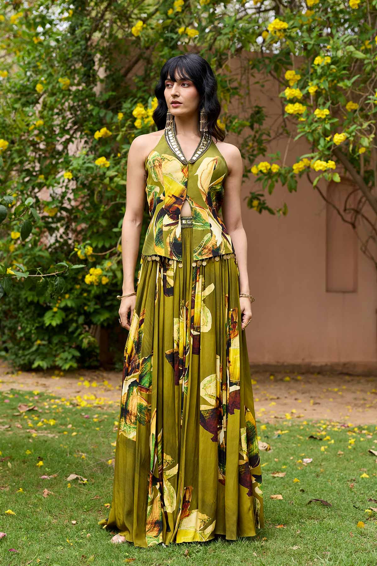 MATCHA GREEN JACKET LEHNGA SET