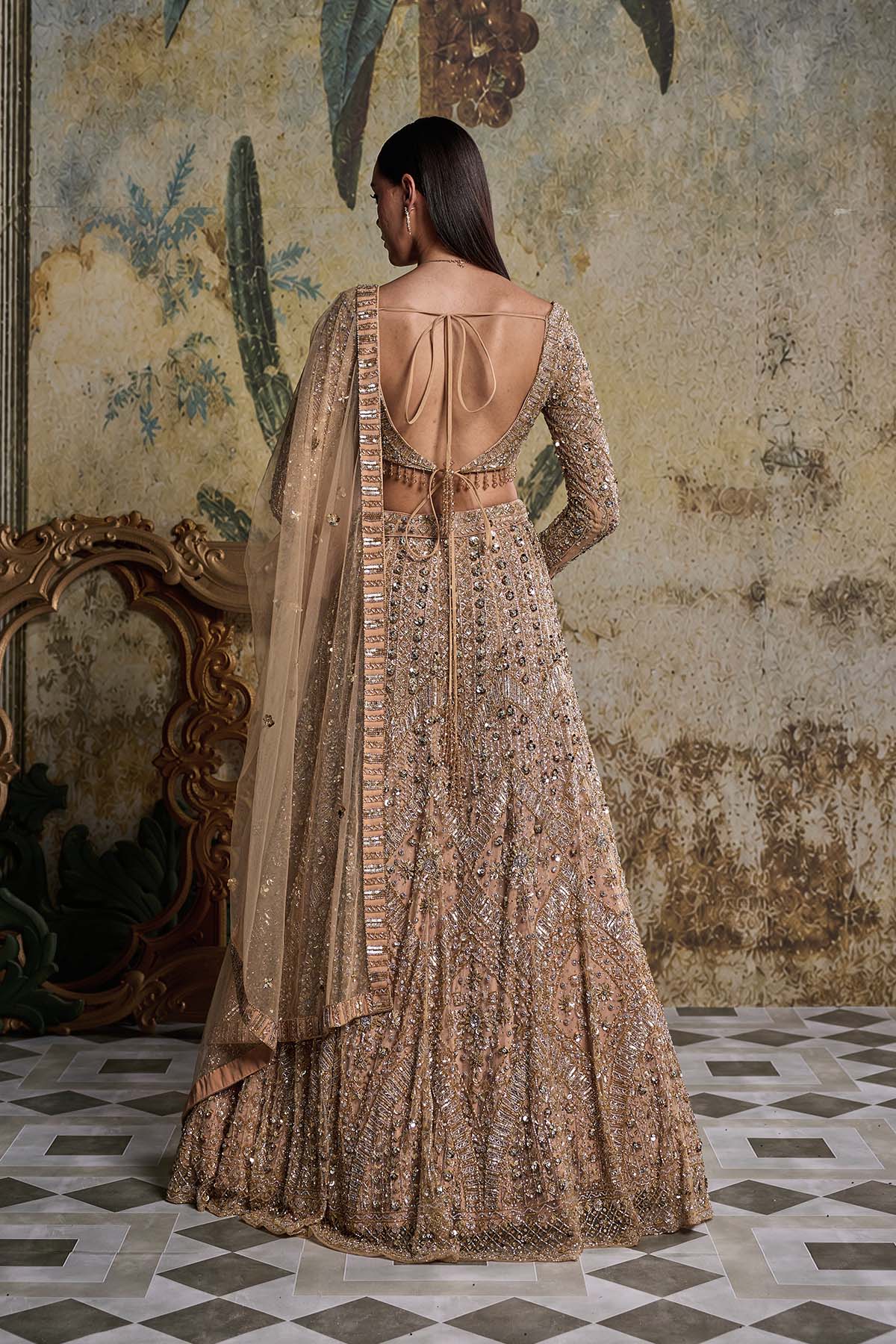 GOLD & SILVER EMBELLISHED LEHENGA SET