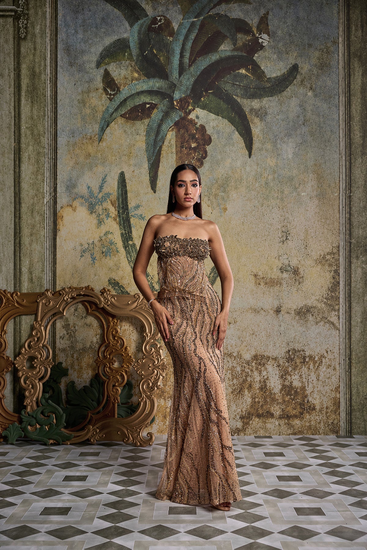 GOLD EMBELLISHED SKIRT SET