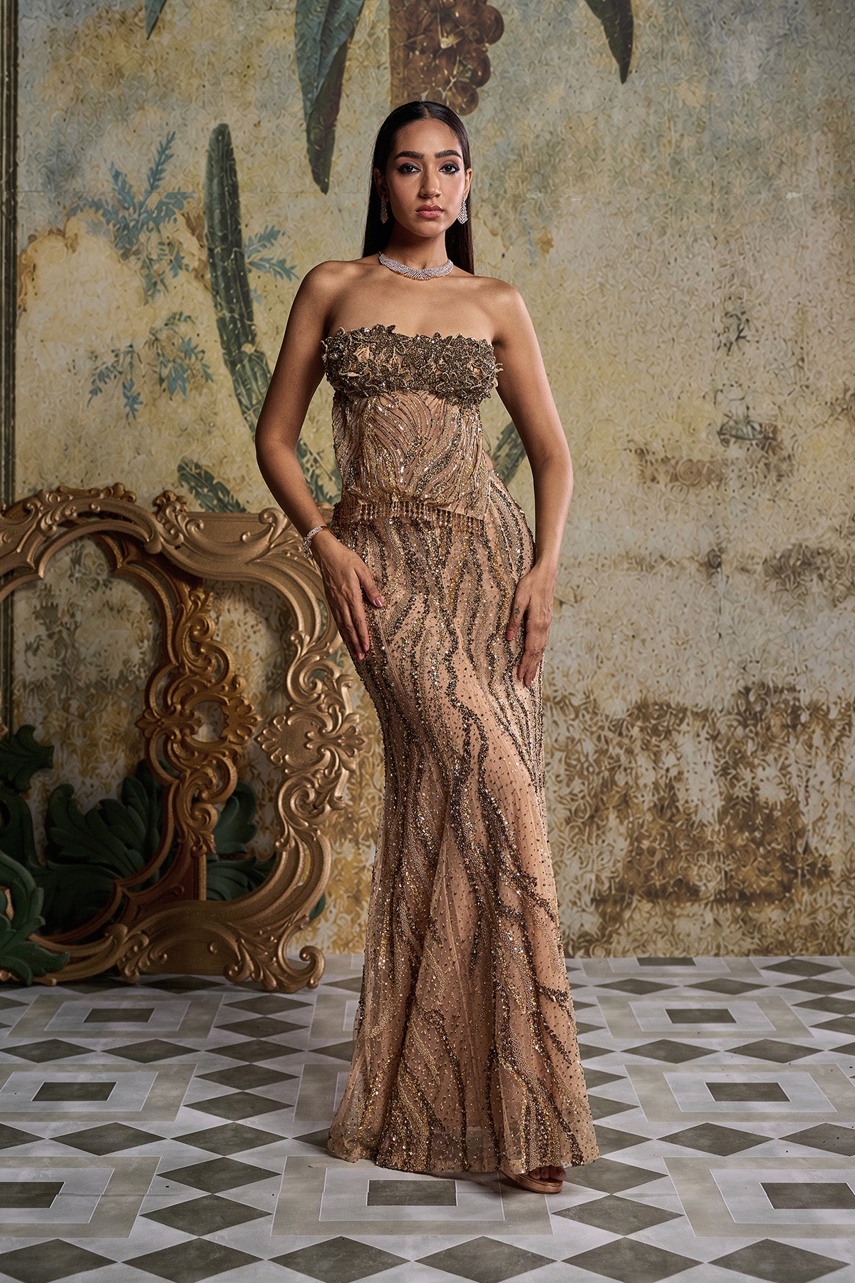 GOLD EMBELLISHED SKIRT SET