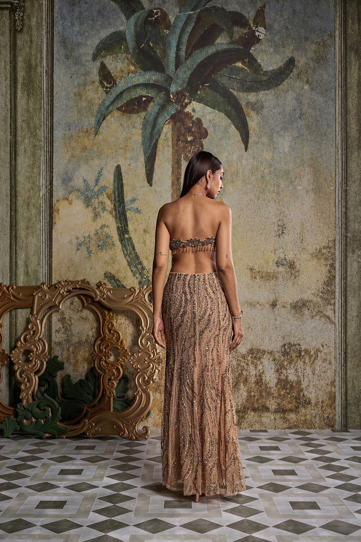 GOLD EMBELLISHED SKIRT SET