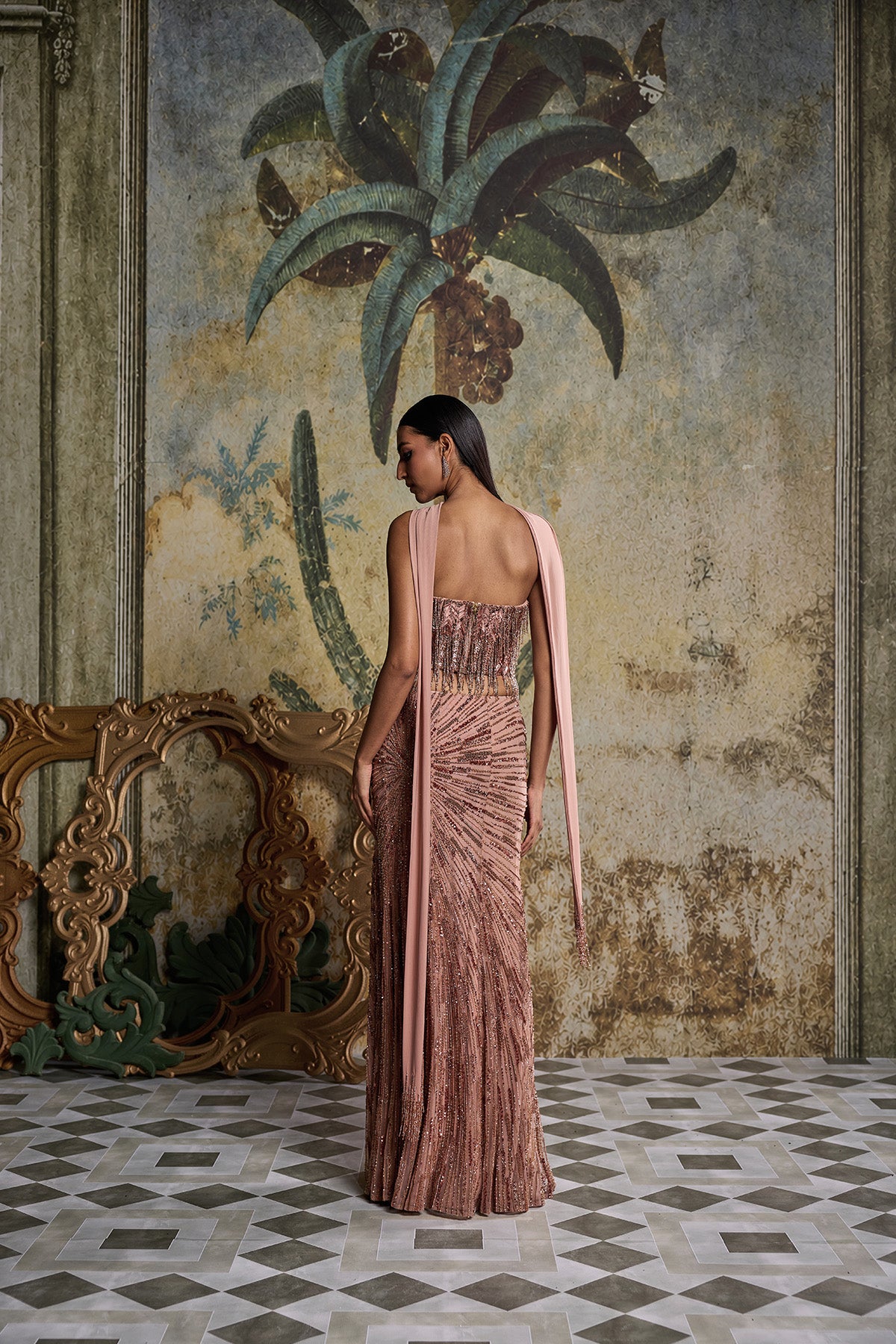 COPPER EMBELLISHED SKIRT SET