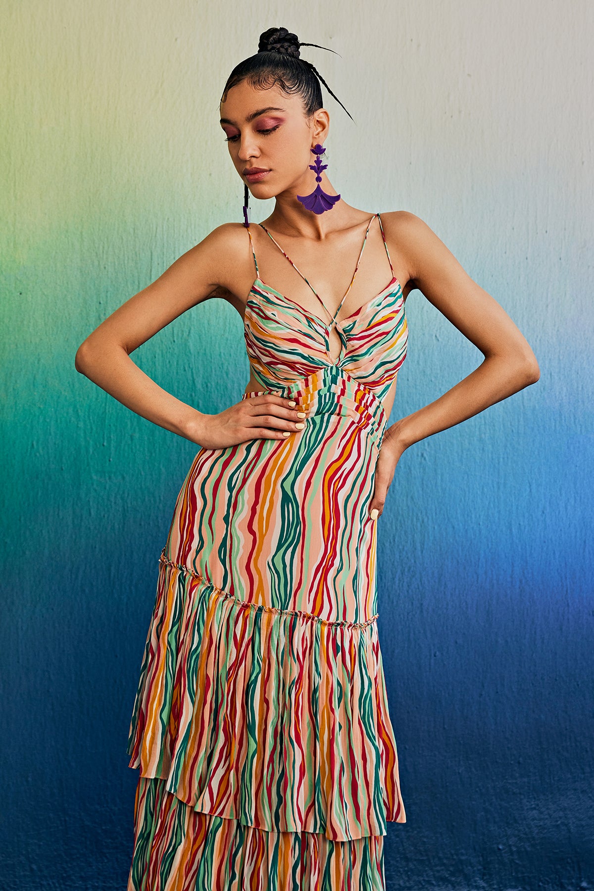 Salmon Pink Maxi Dress