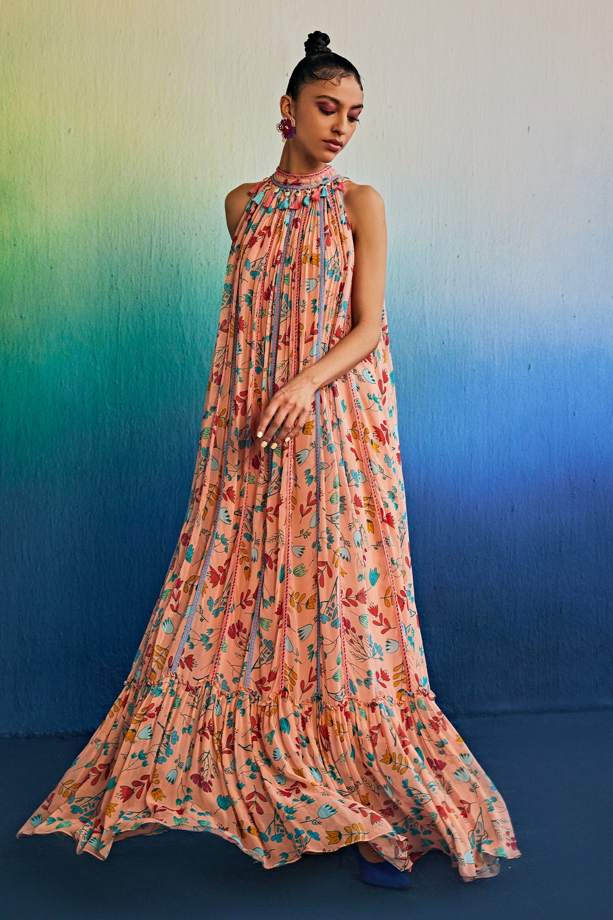 Salmon Pink Maxi Dress