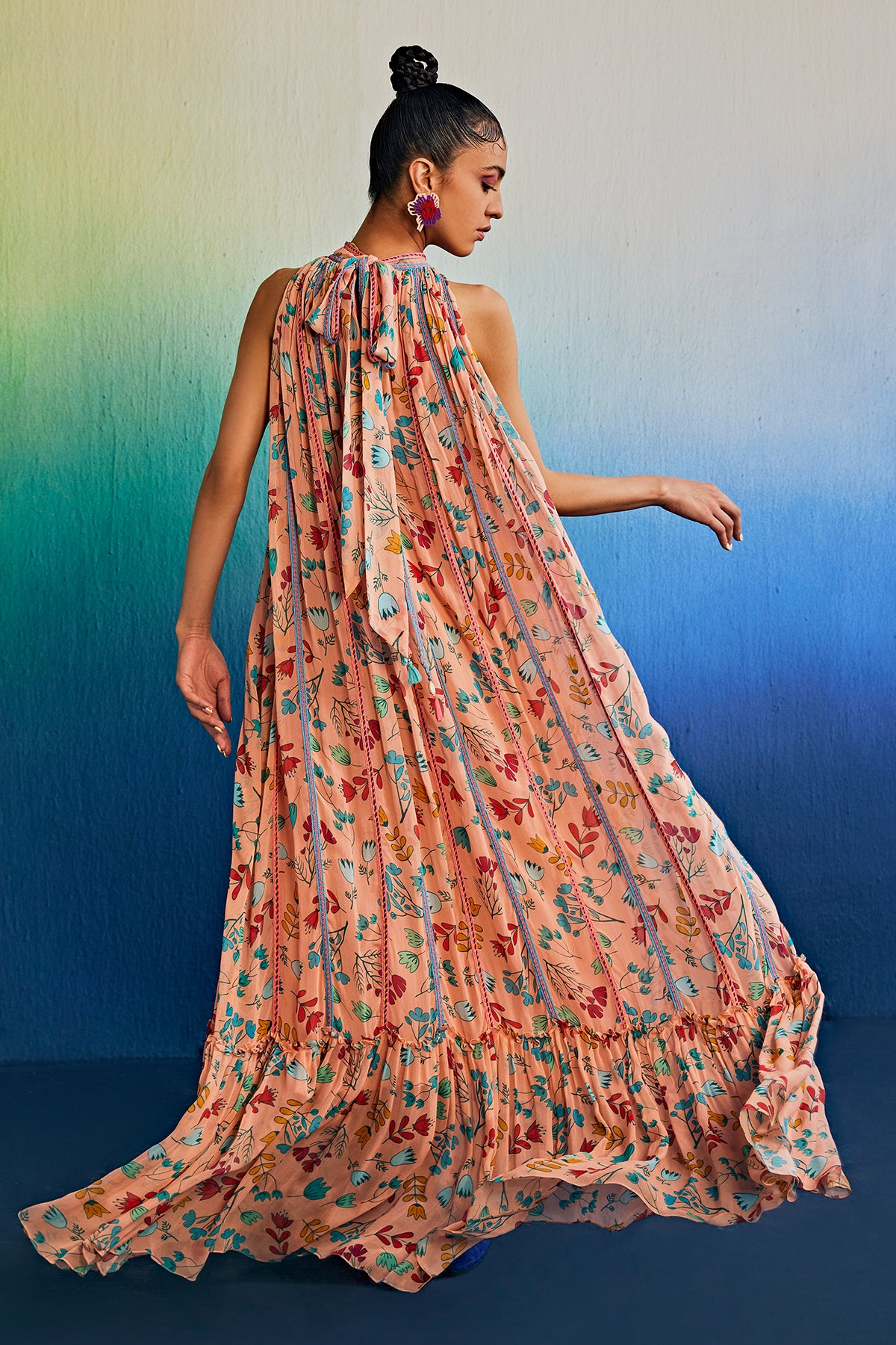 Salmon Pink Maxi Dress