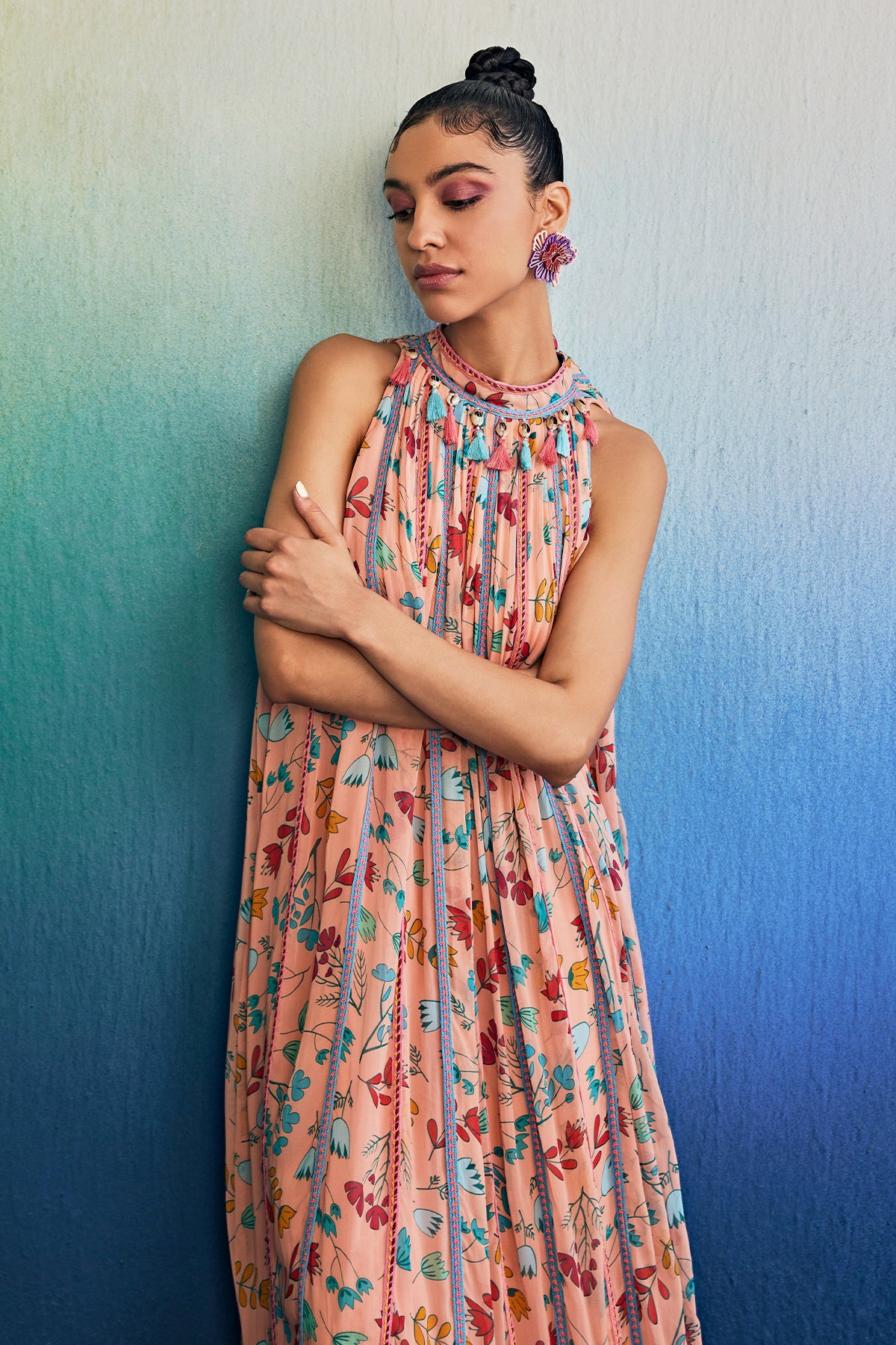 Salmon Pink Maxi Dress