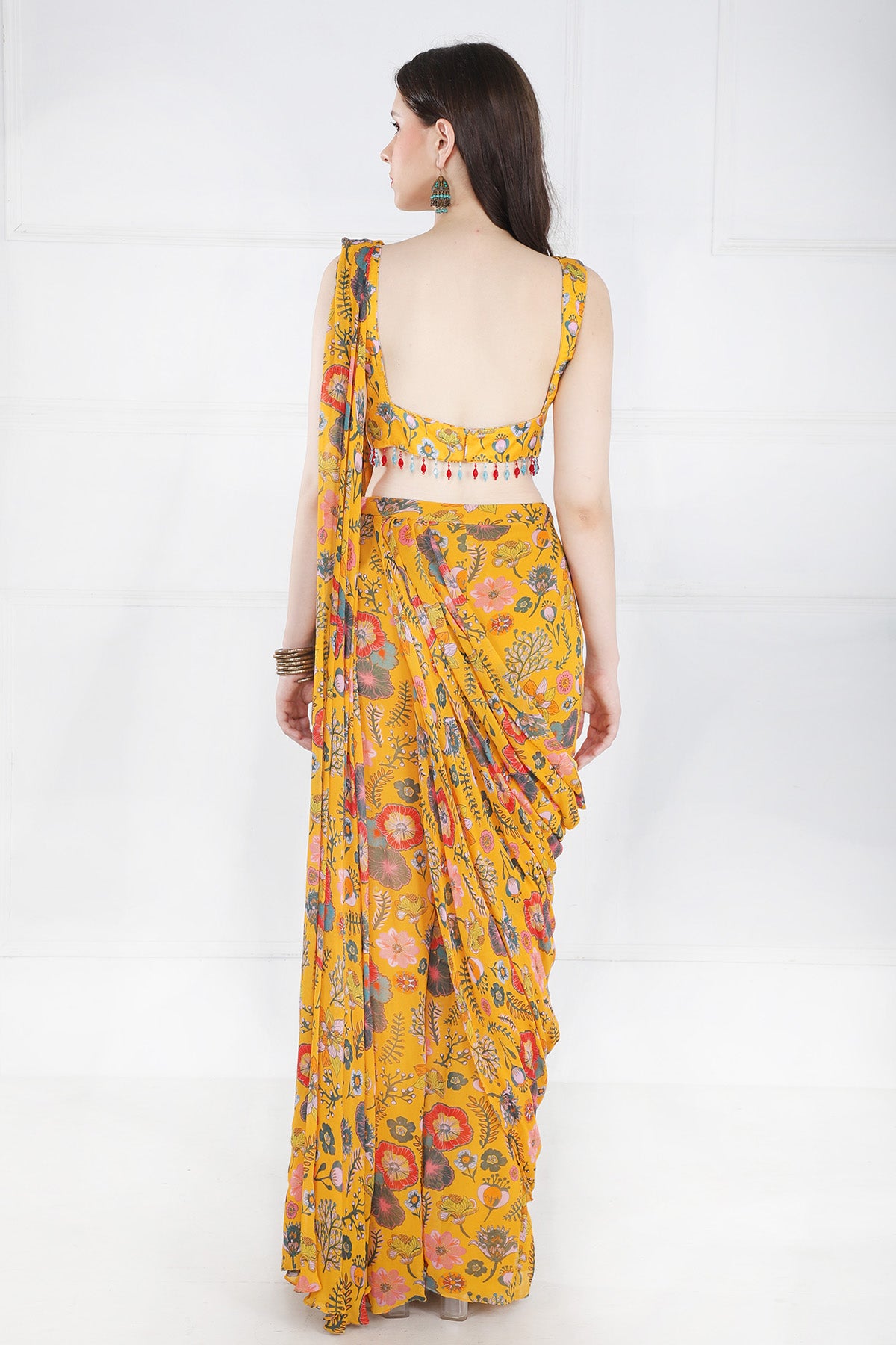 YELLOW SAREE SET