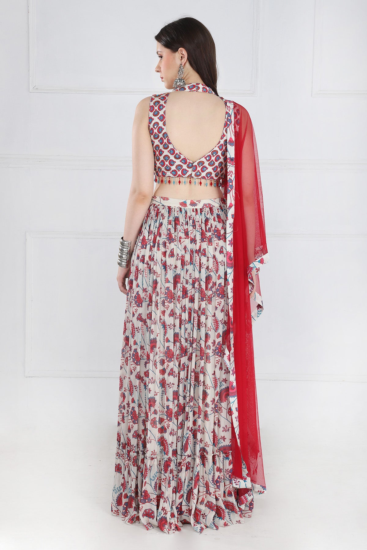 PINK CROP TOP SKIRT SET