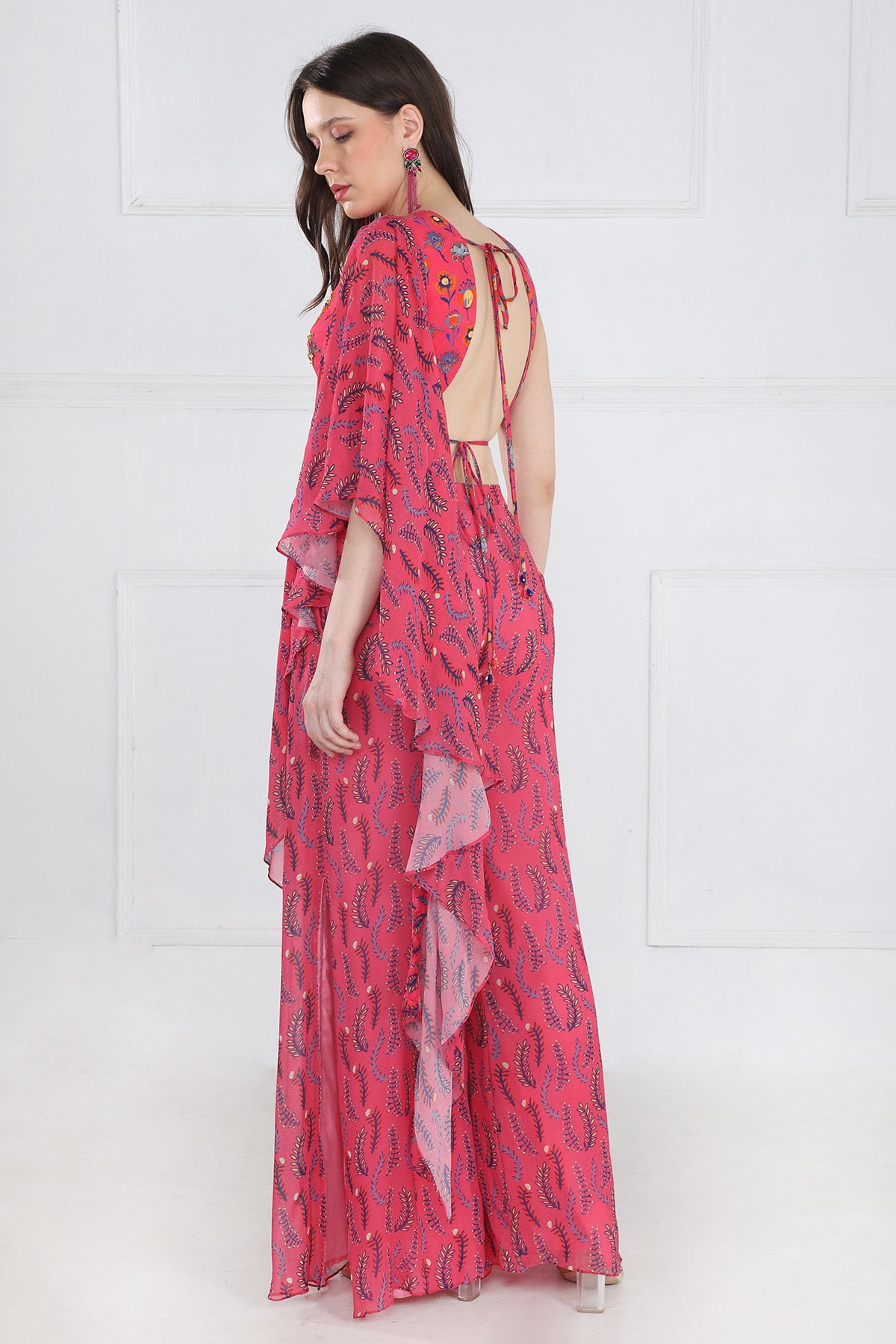 FUSCHIA PINK CROP TOP PANTS SET