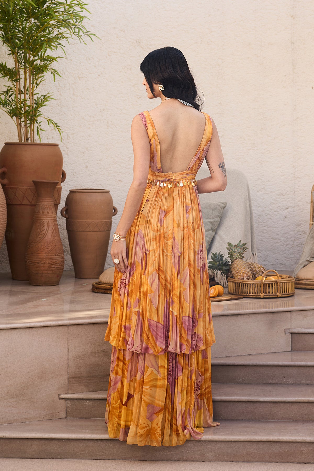 Sunlit Lily Printed Dress