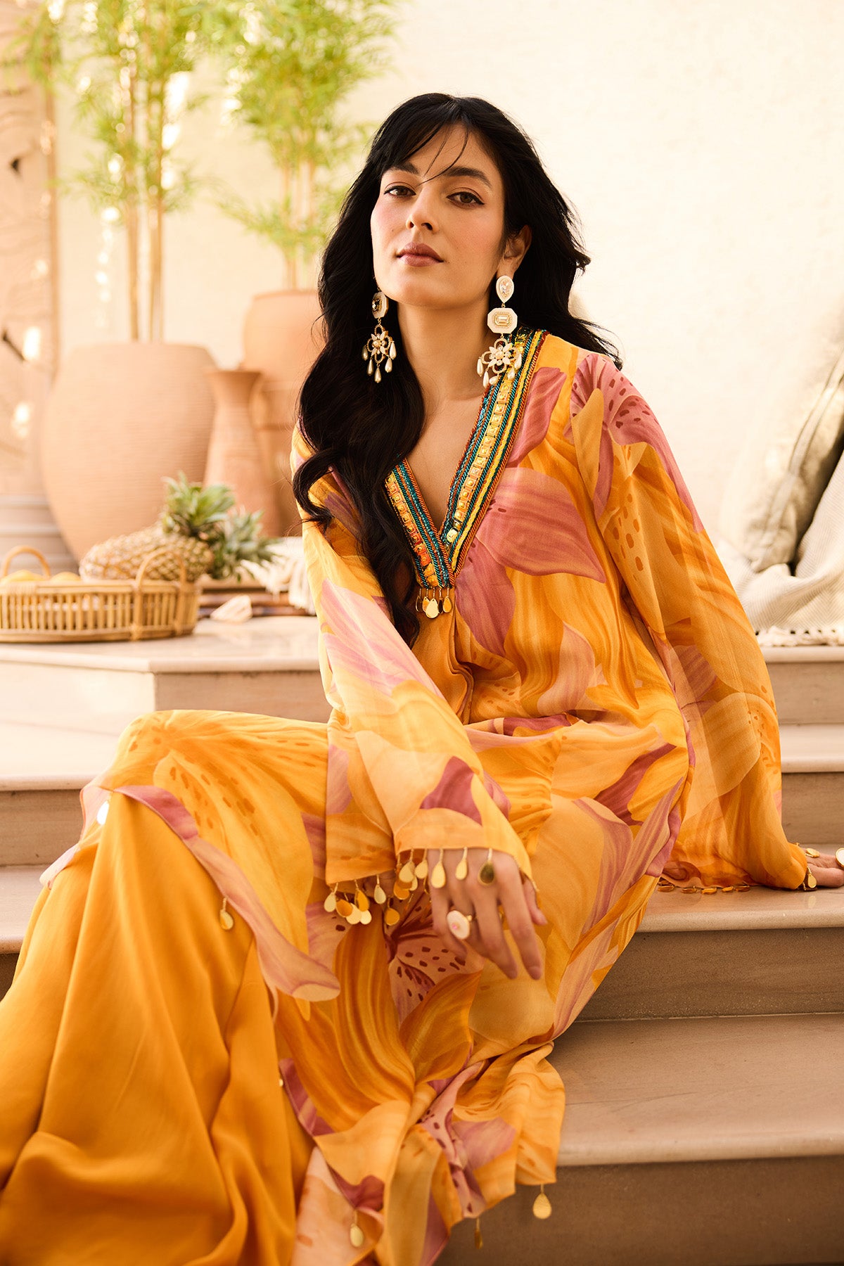 Sunlit Lily Printed Kurti Set