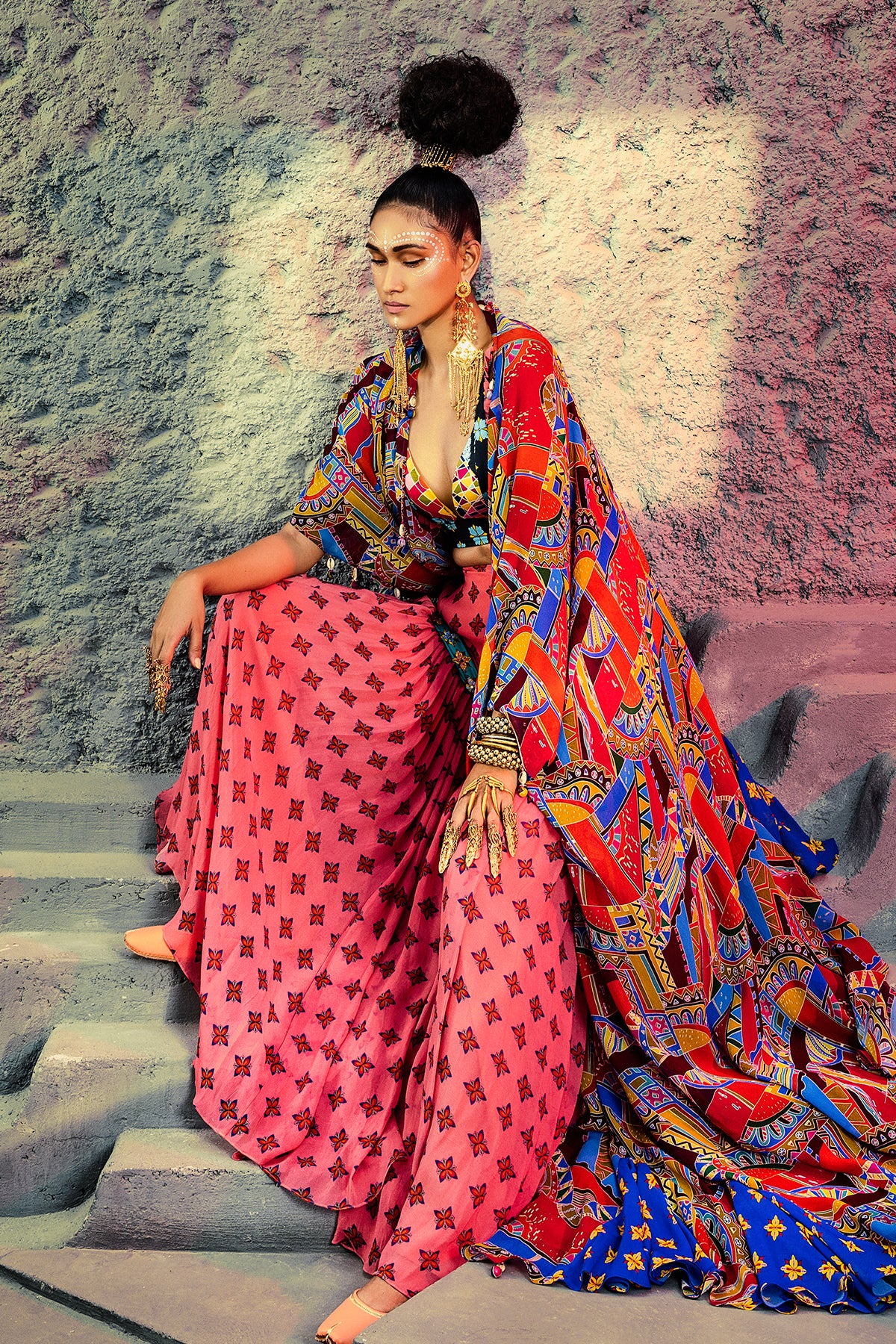 Pink Gharara Pant Set