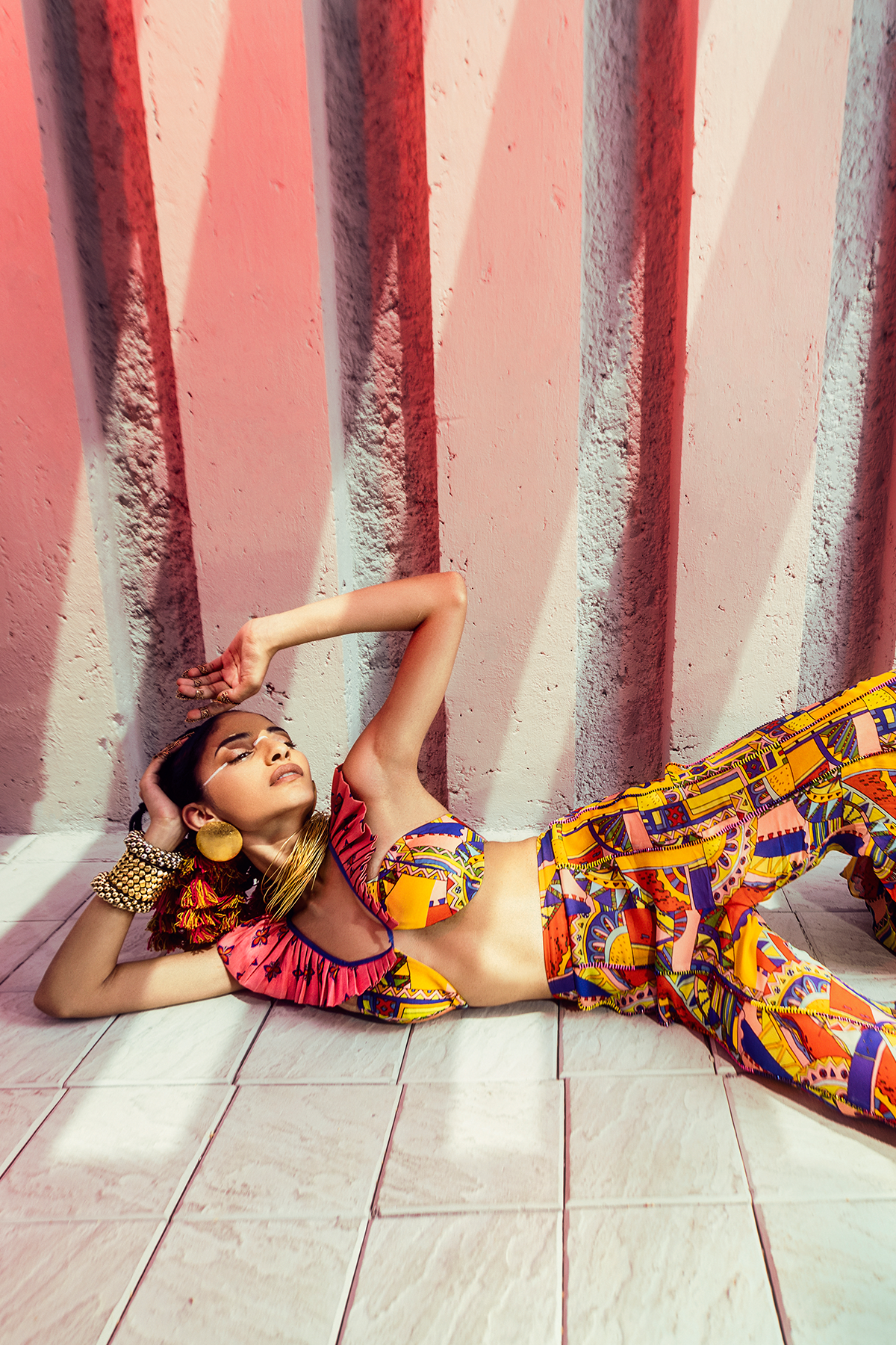 Neon Green Crop Top & Pant Set