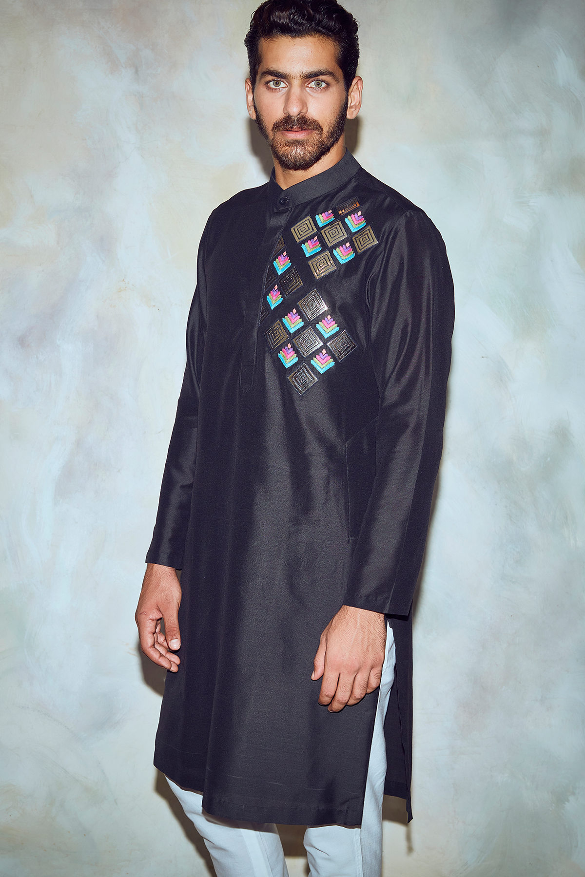 Black Acrylic Kurta