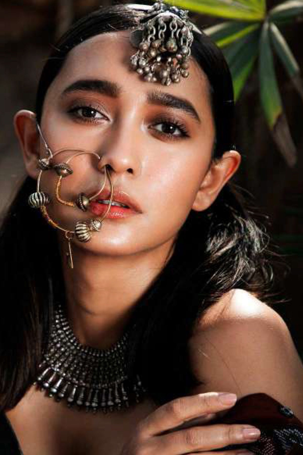 Sayani Gupta in Hand Embroidered Rosette Trucker Jacket