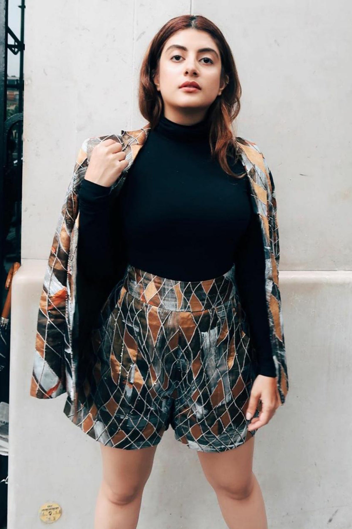 Sheeren Sikka, Love and Other Bugs in Skewed Highlighted Blazer & Shorts