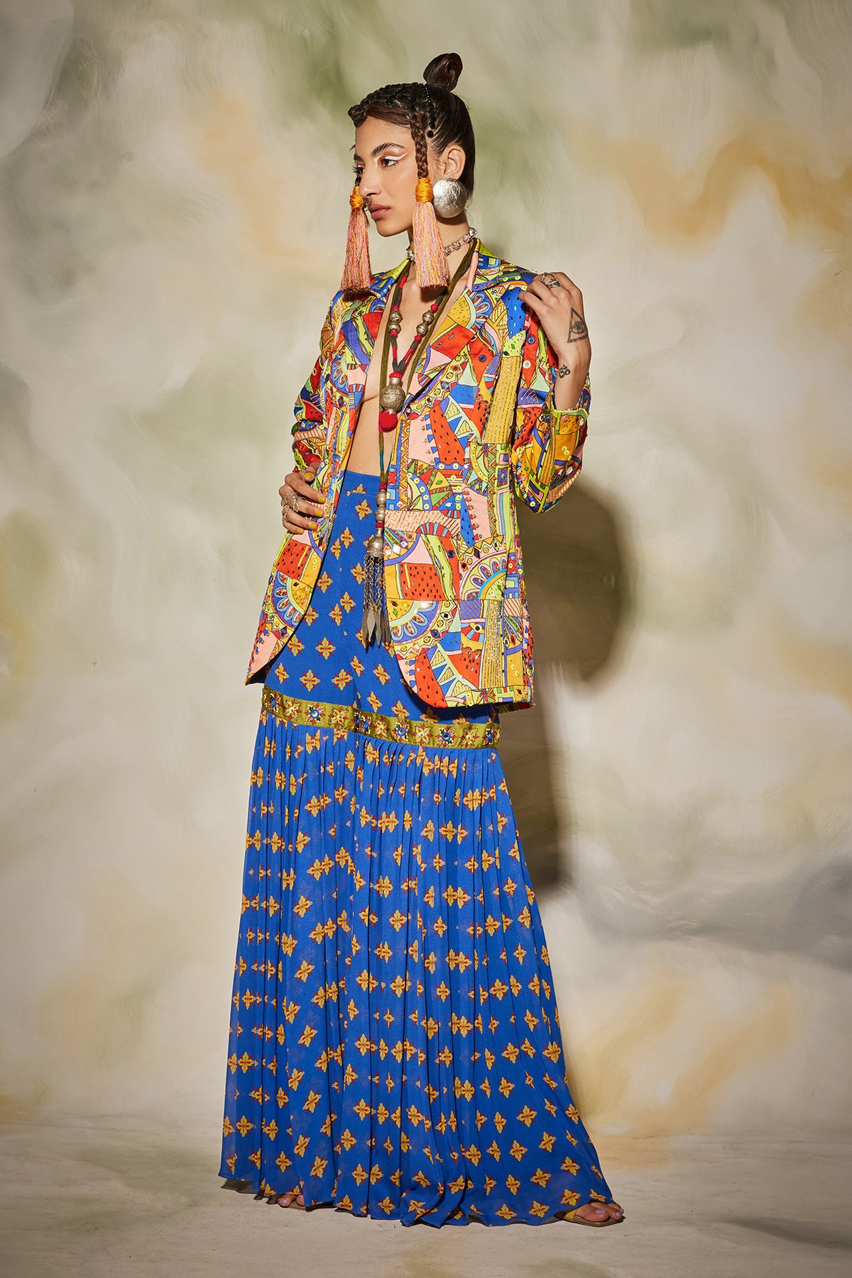 Neon Yellow Blazer Set