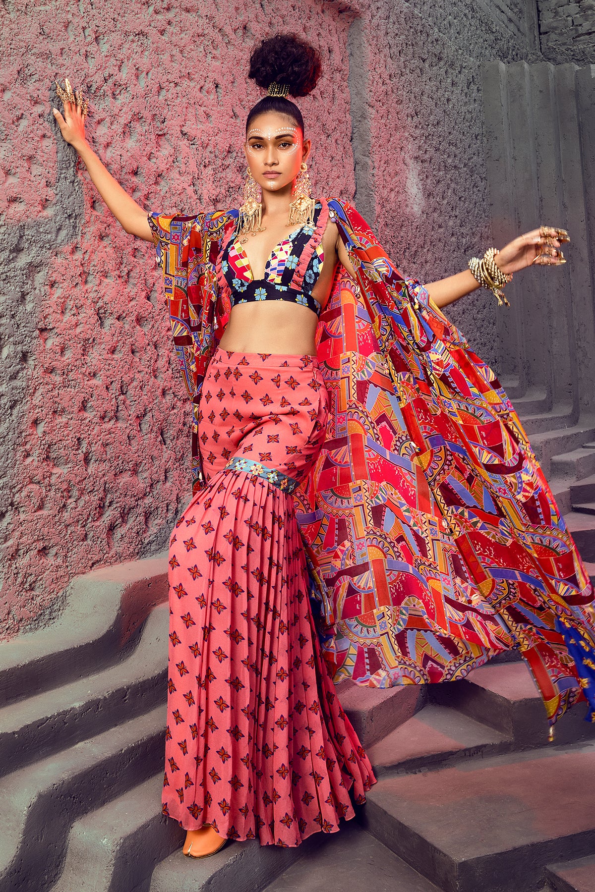 Pink Gharara Pant Set