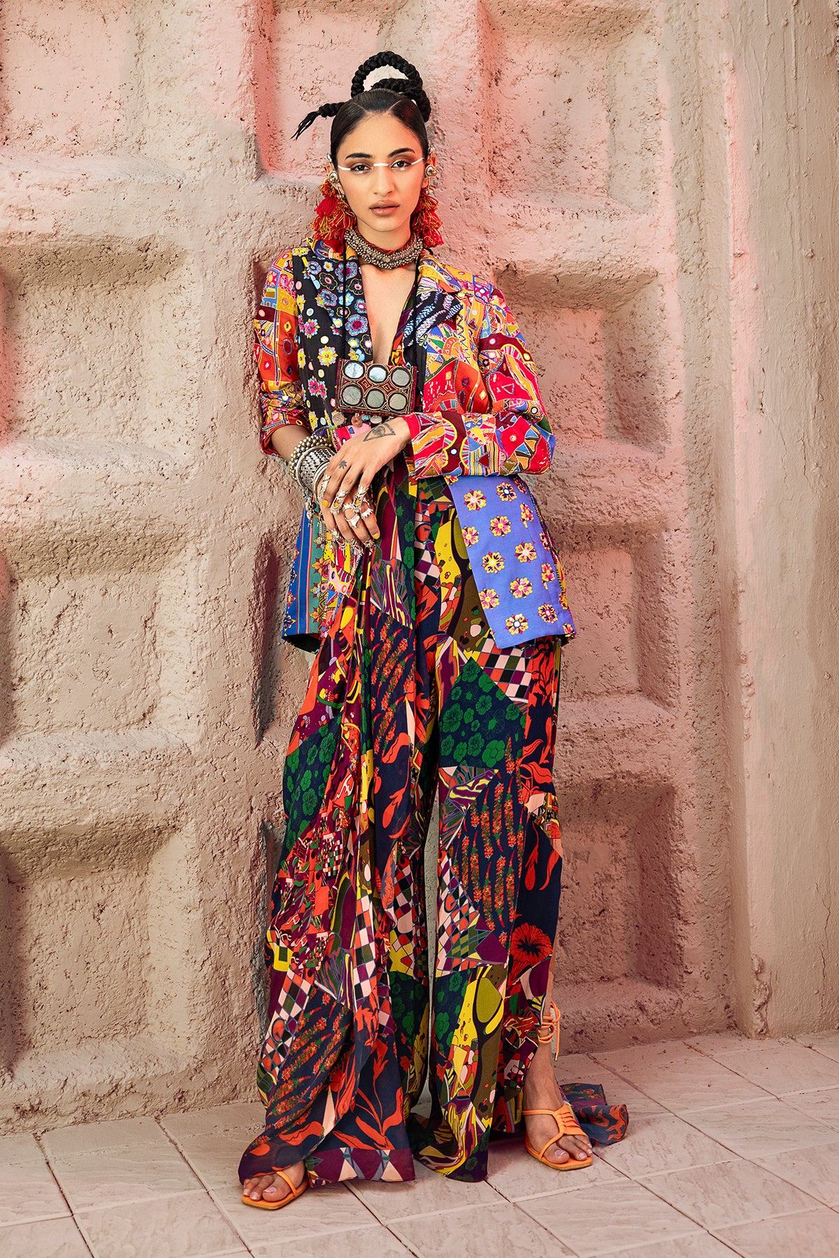 Multicolor Blazer Set