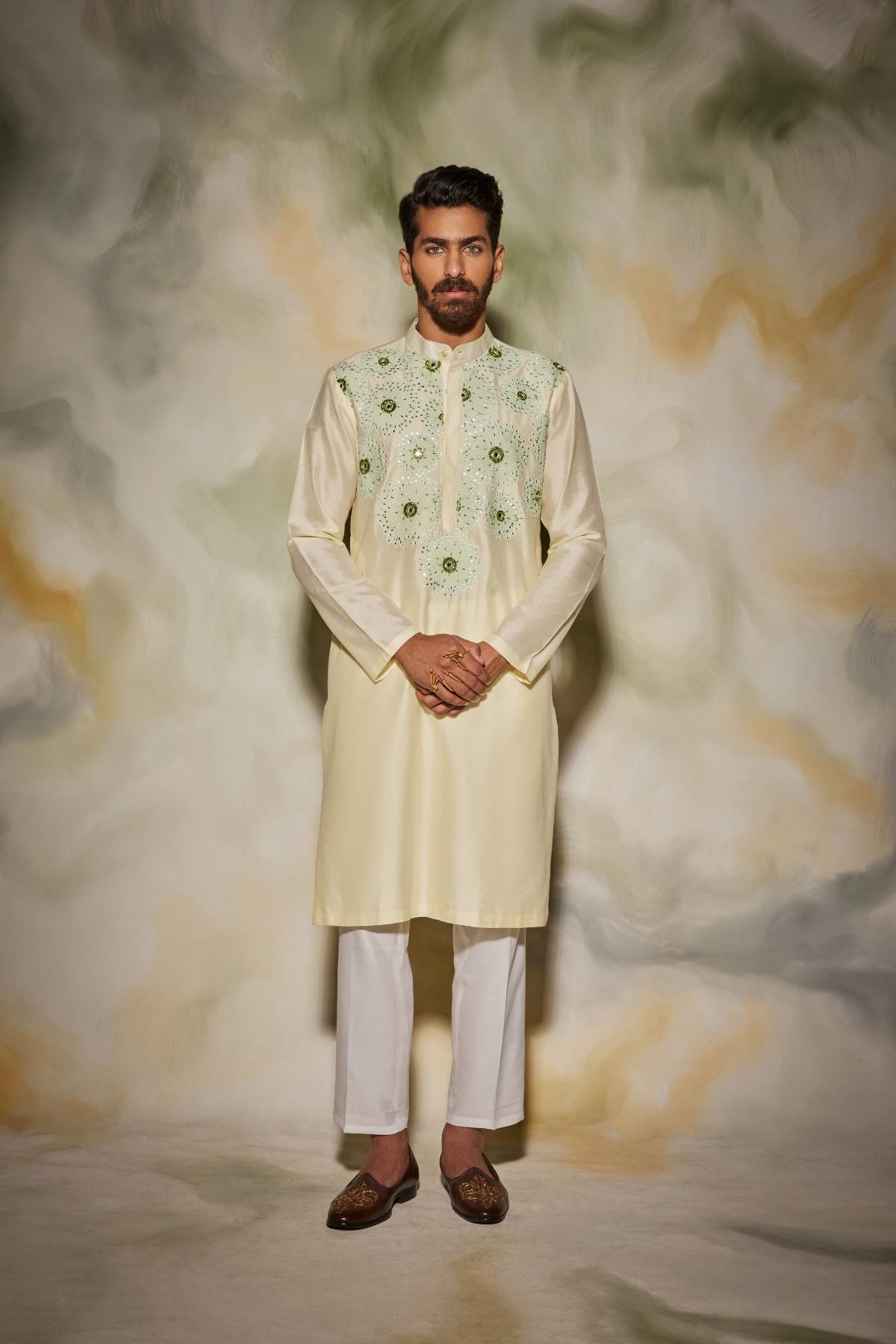Pastel Yellow Sunray Kurta Set