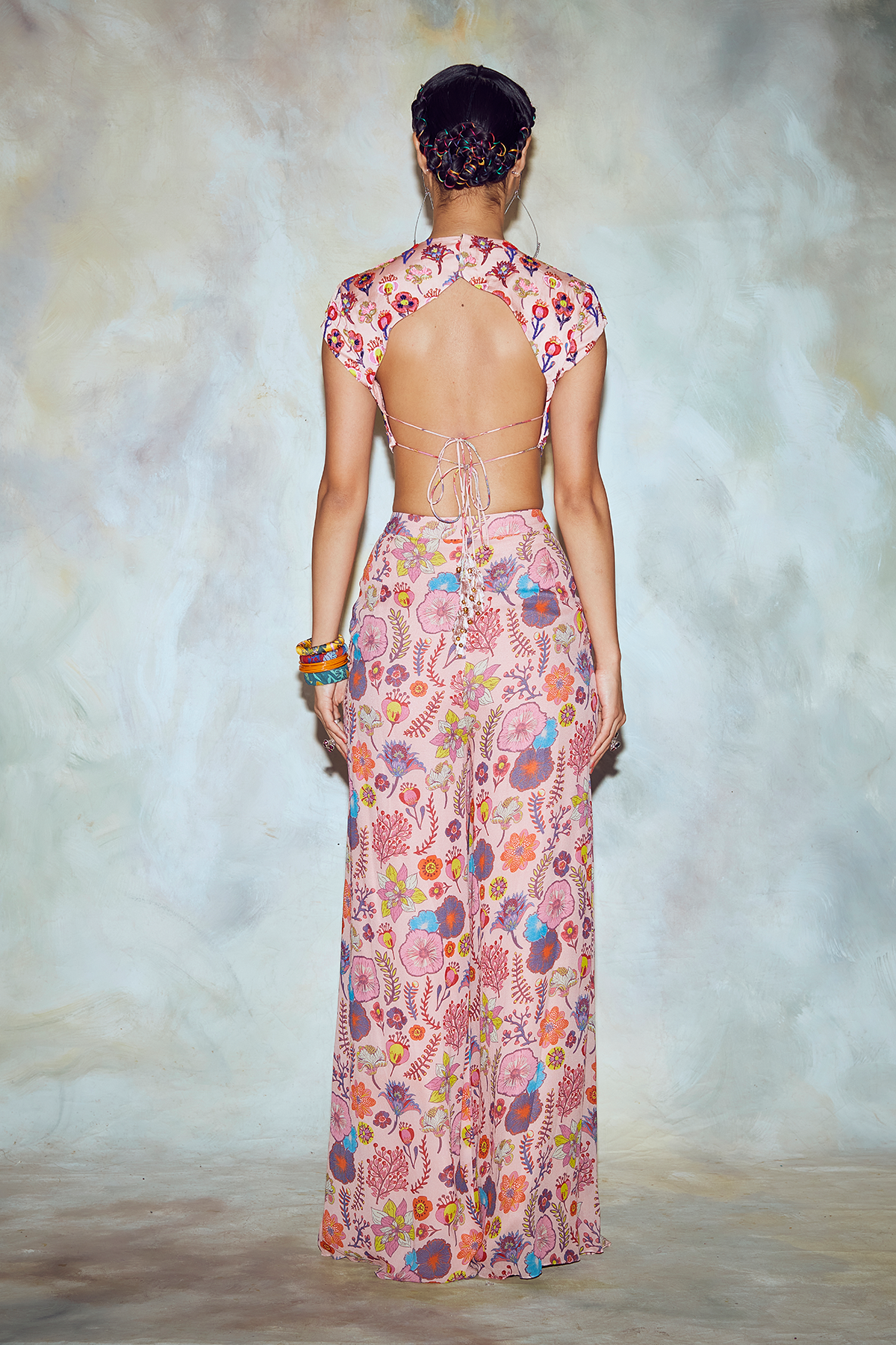 Blush Pink Godet Pant Set