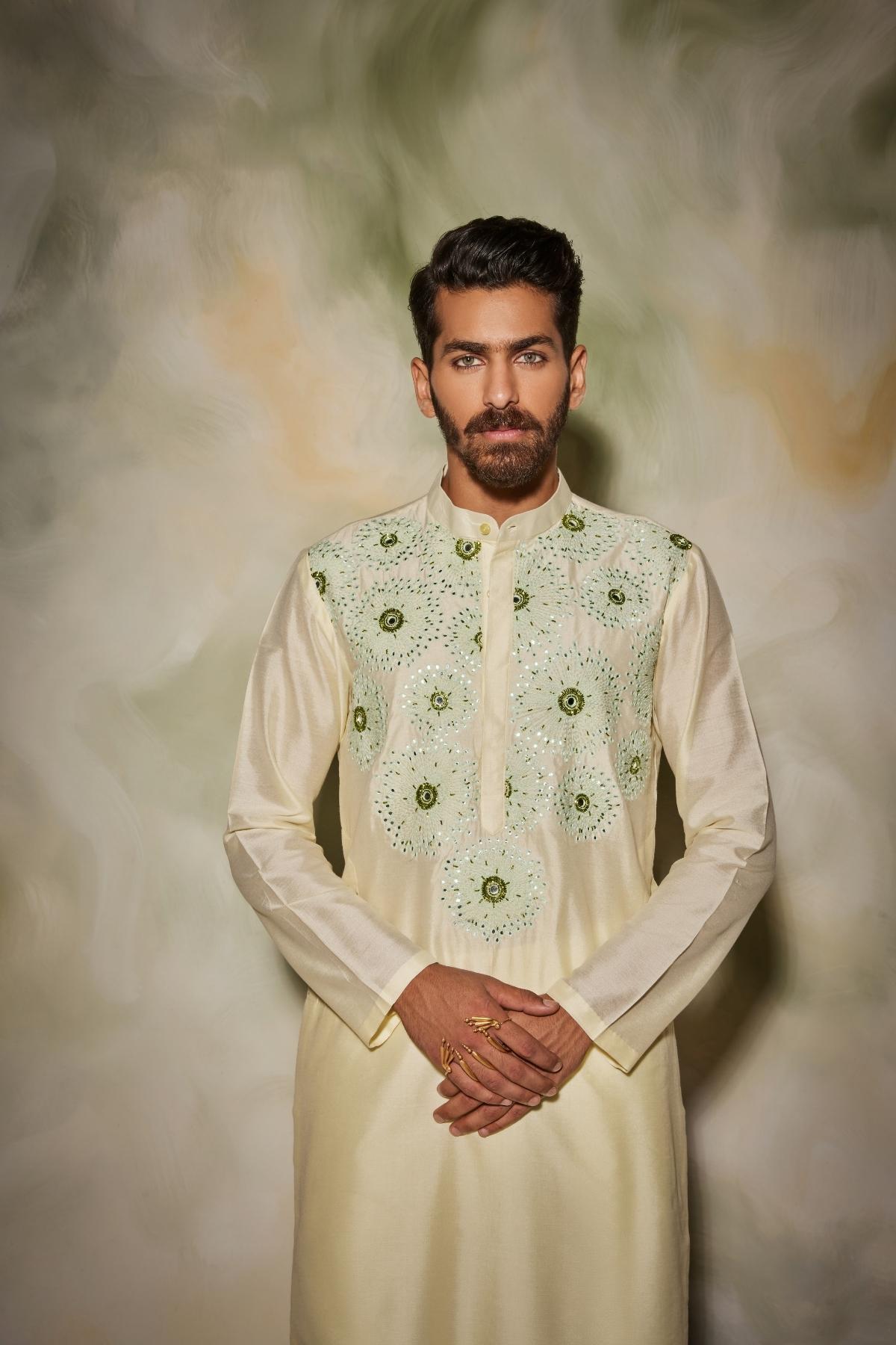 Pastel Yellow Sunray Kurta Set