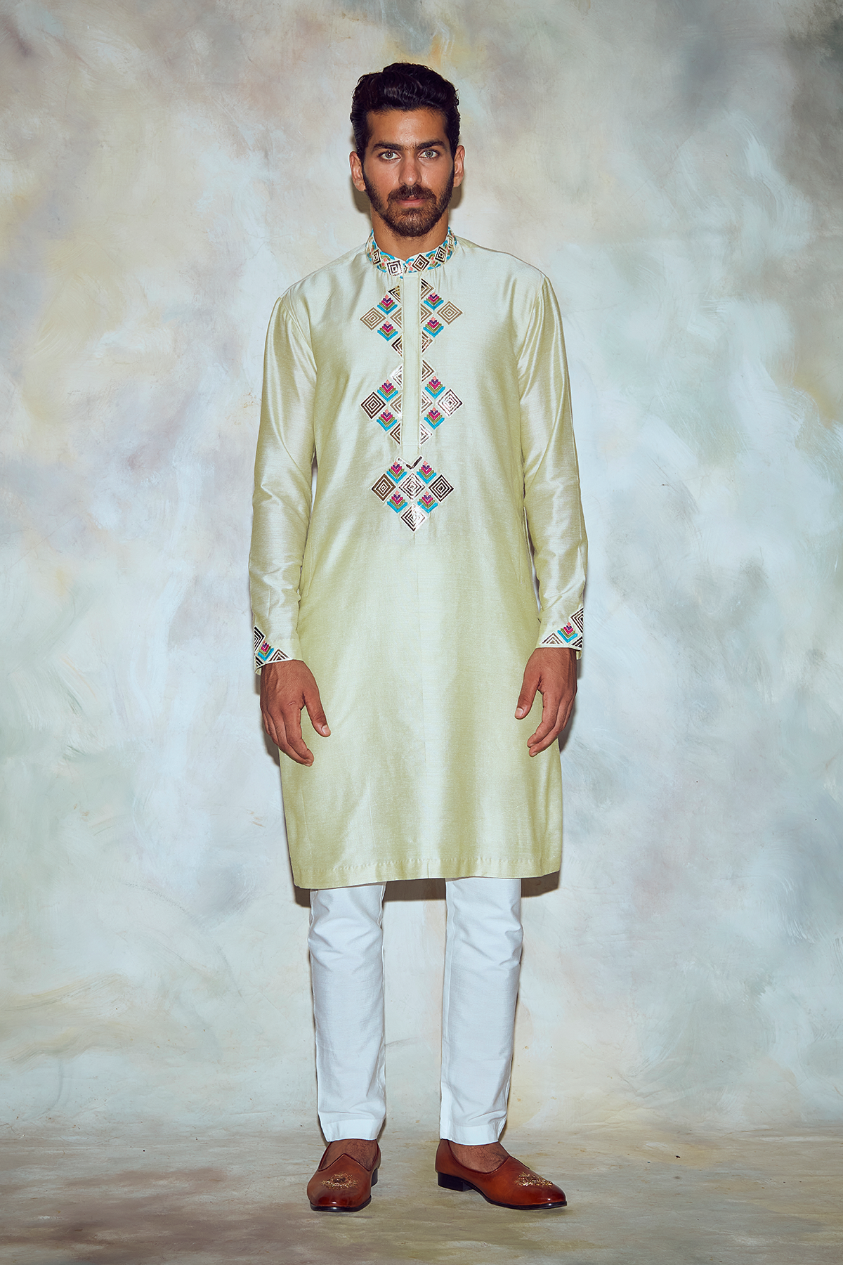 Mint Green Embroidered Kurta