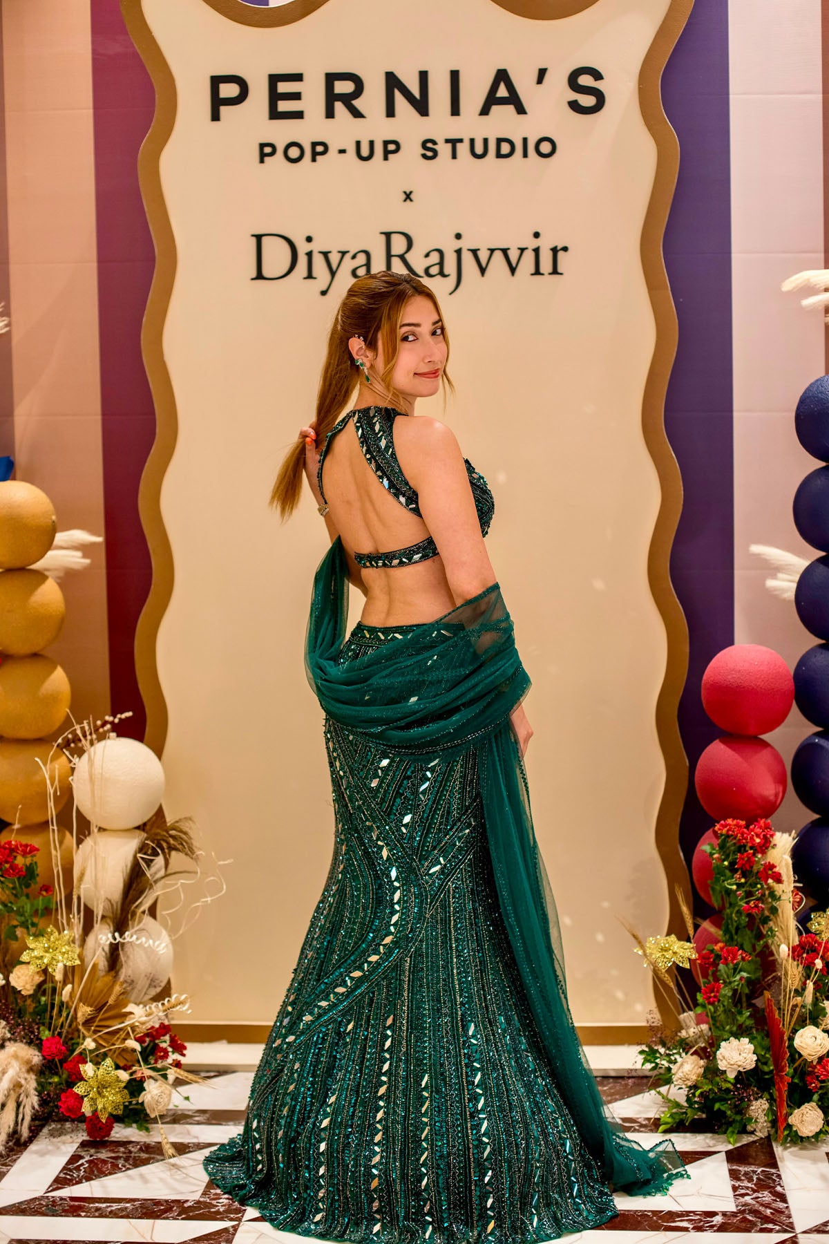 NATALIA MISTRY IN EMERALD GREEN EMBELLISHED MERMAID SKIRT SET