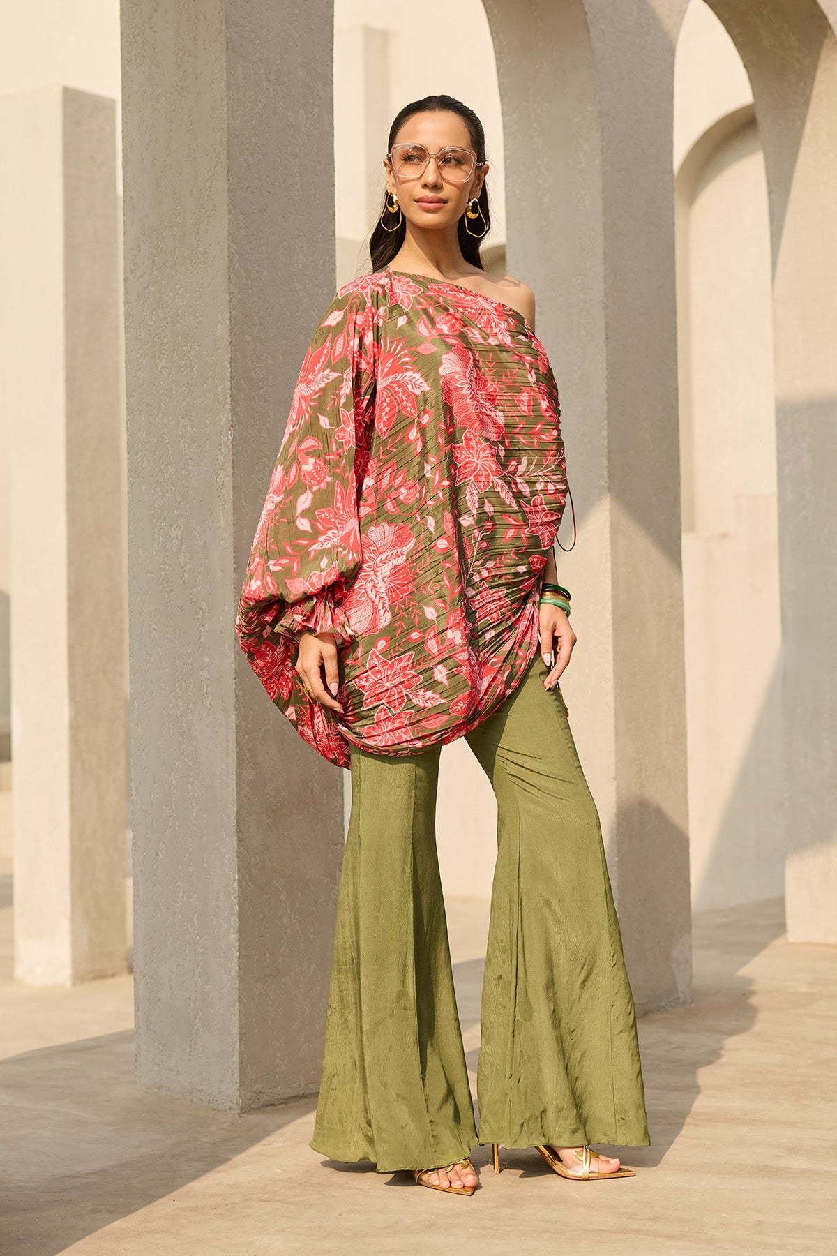 SAGE GREEN FLORAL PRINTED CO-ORD SET