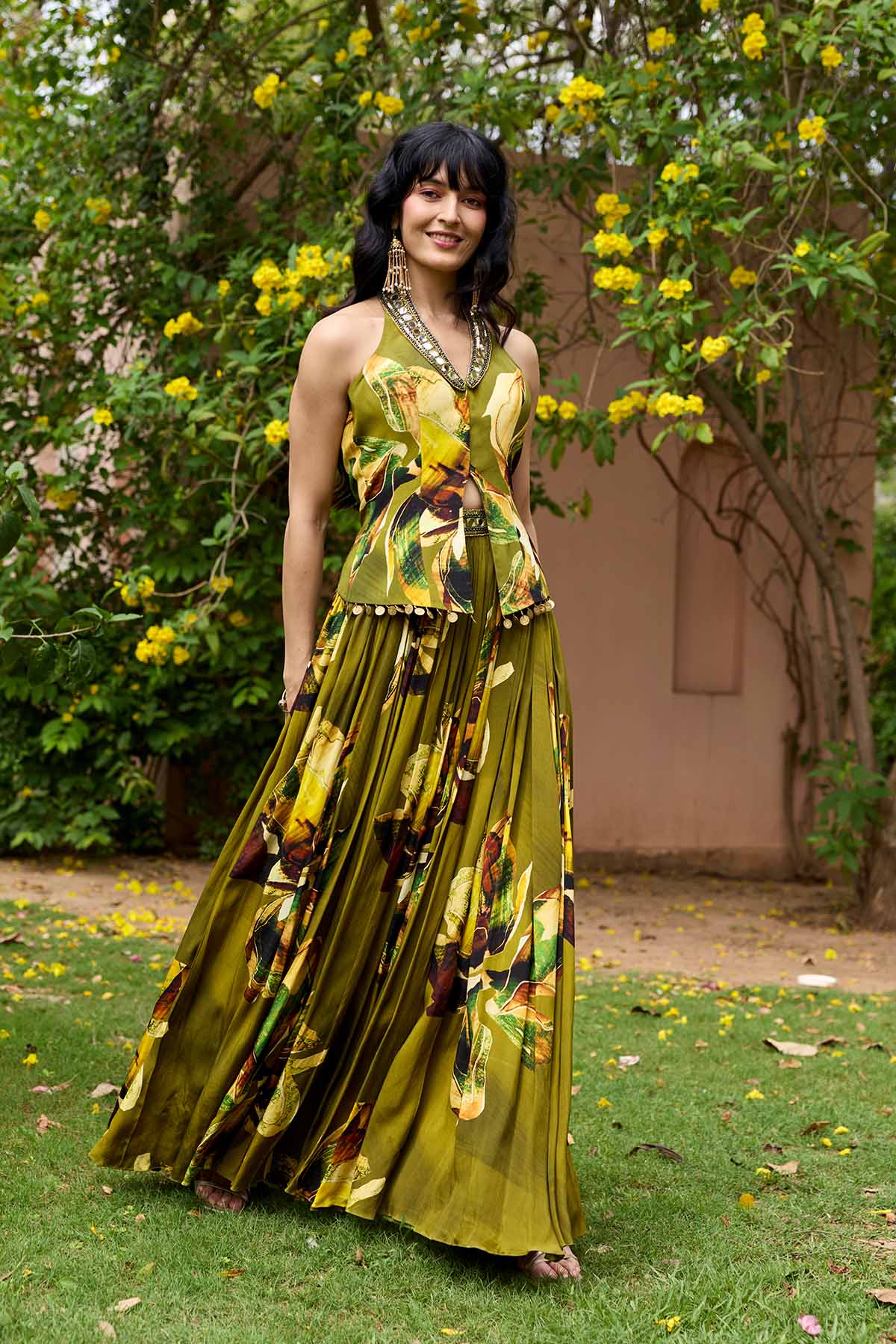 MATCHA GREEN JACKET LEHNGA SET