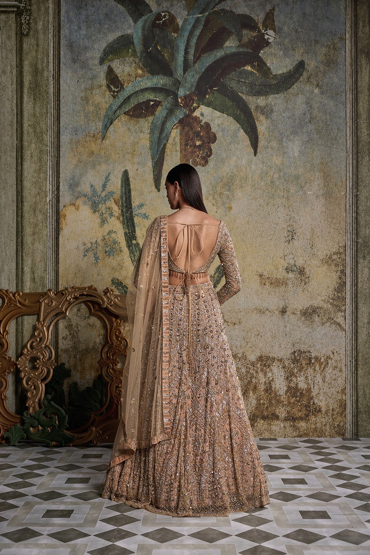 GOLD & SILVER EMBELLISHED LEHENGA SET