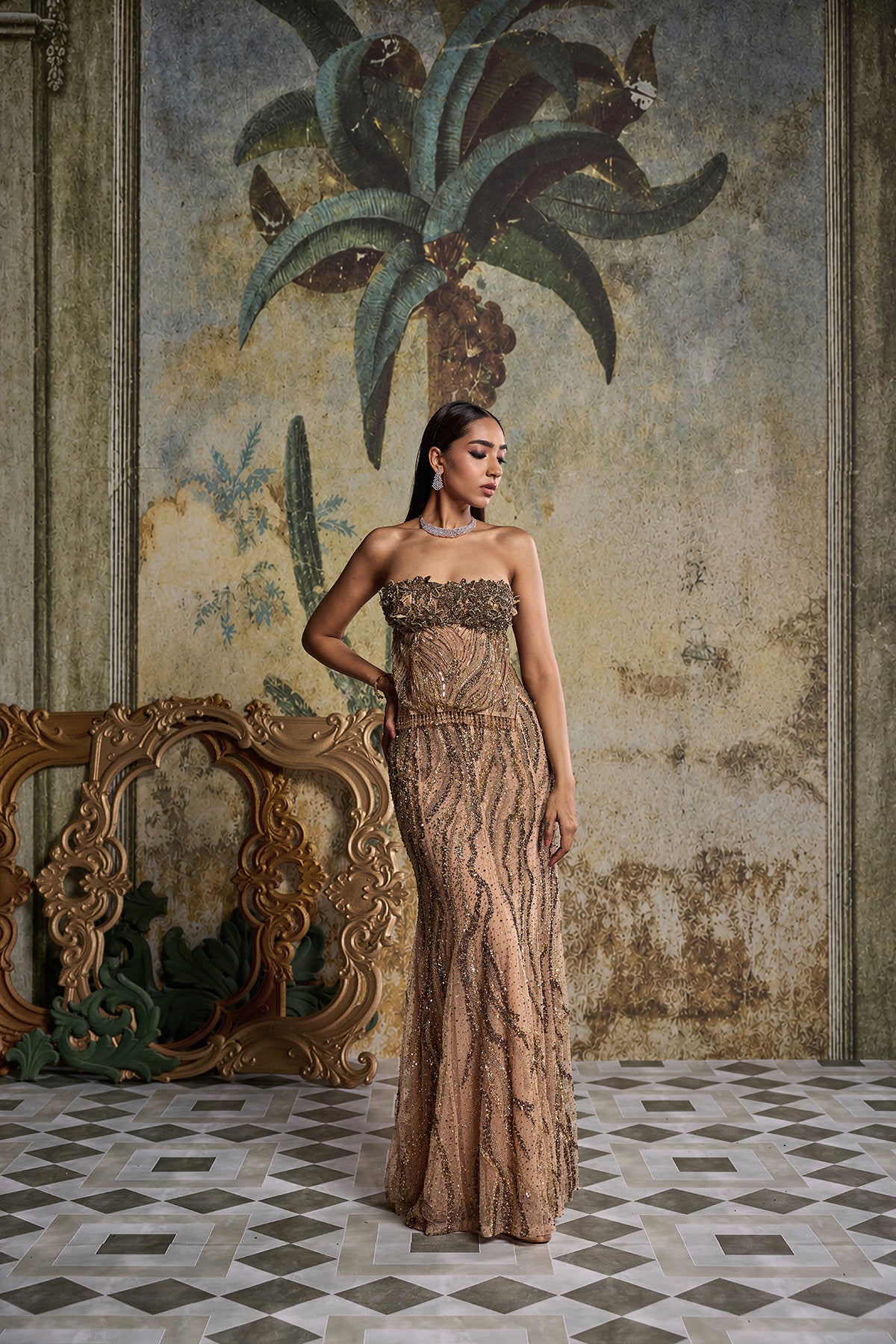 GOLD EMBELLISHED SKIRT SET