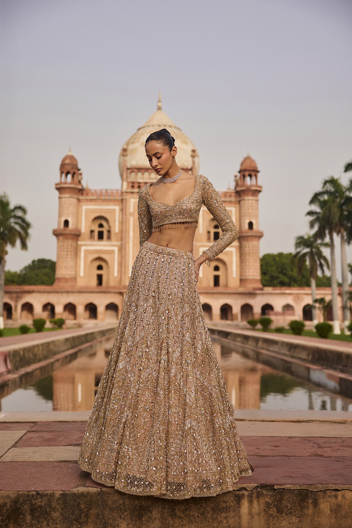 GOLD & SILVER EMBELLISHED LEHENGA SET