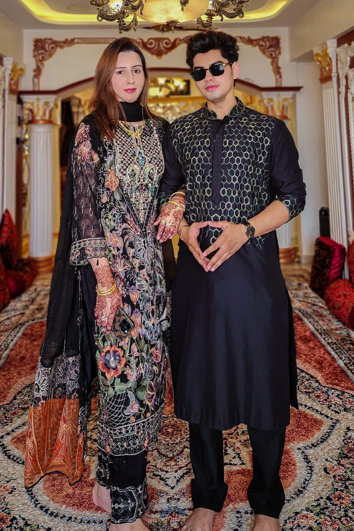 Soboguys in Black Embroidered Kurta & Pants