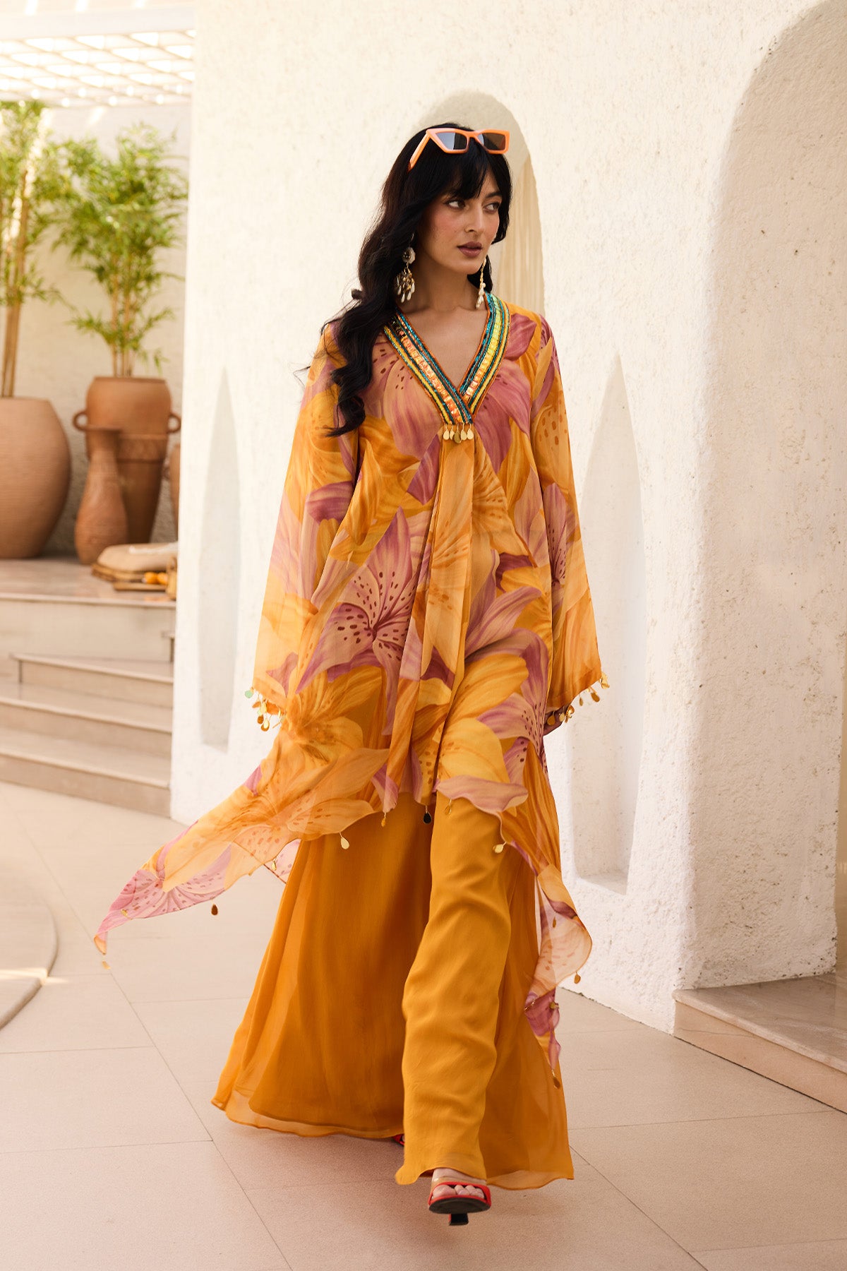 Sunlit Lily Printed Kurti Set