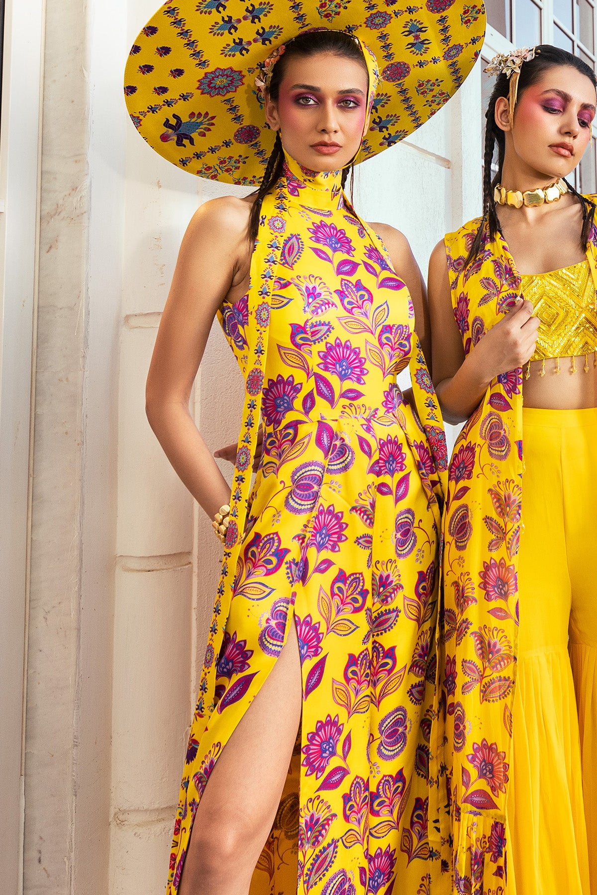 YELLOW PRINTED JUMPSUIT